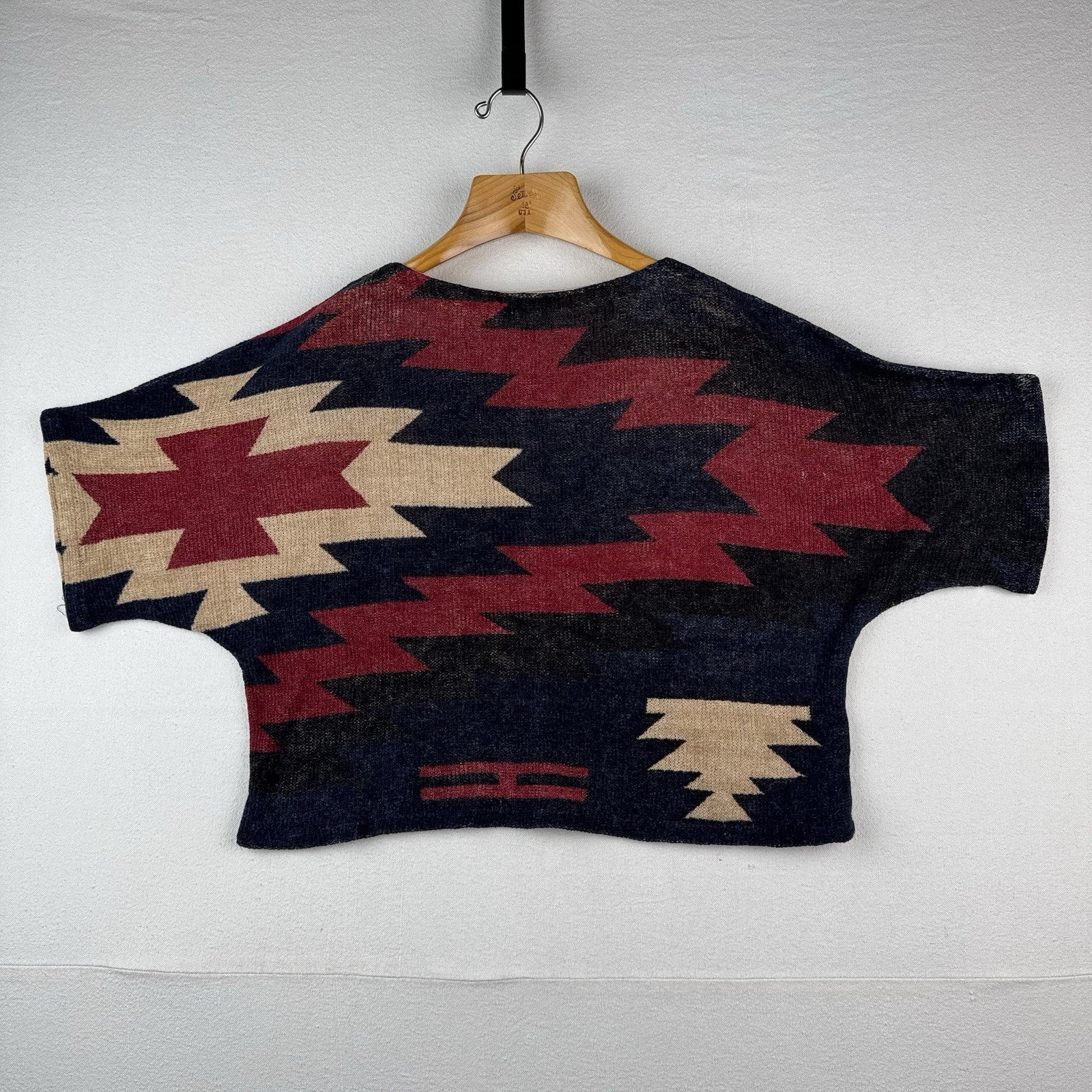 Ralph Lauren Linen Aztec Southwestern Women’s M Boat Neck Dolman Sleeve Sweater