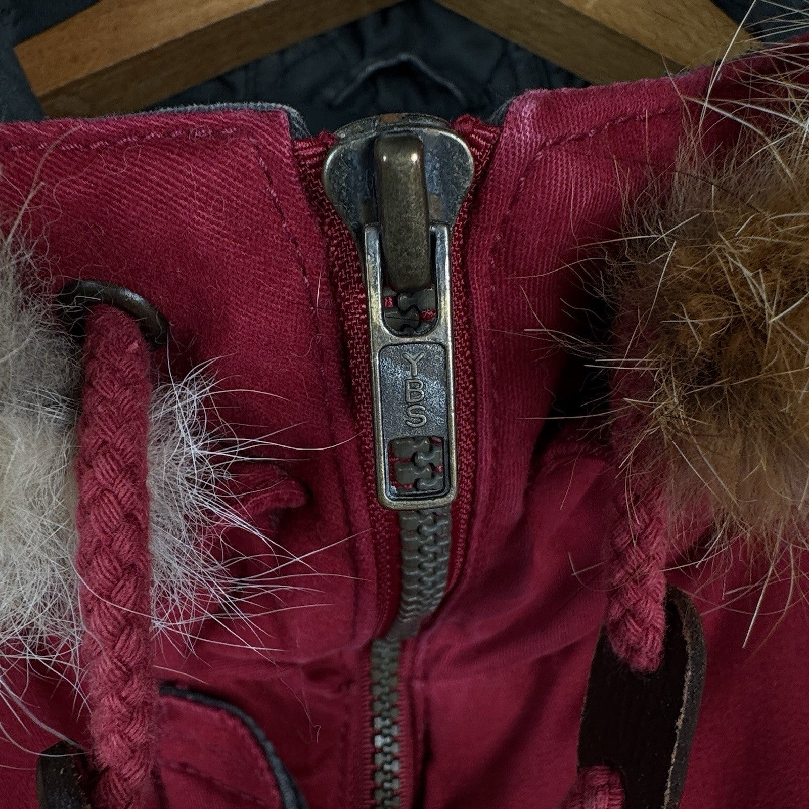 Vintage 80s Mulberry Street Aztec Parka Fox Tail Fur Hood Zip Jacket Women’s M