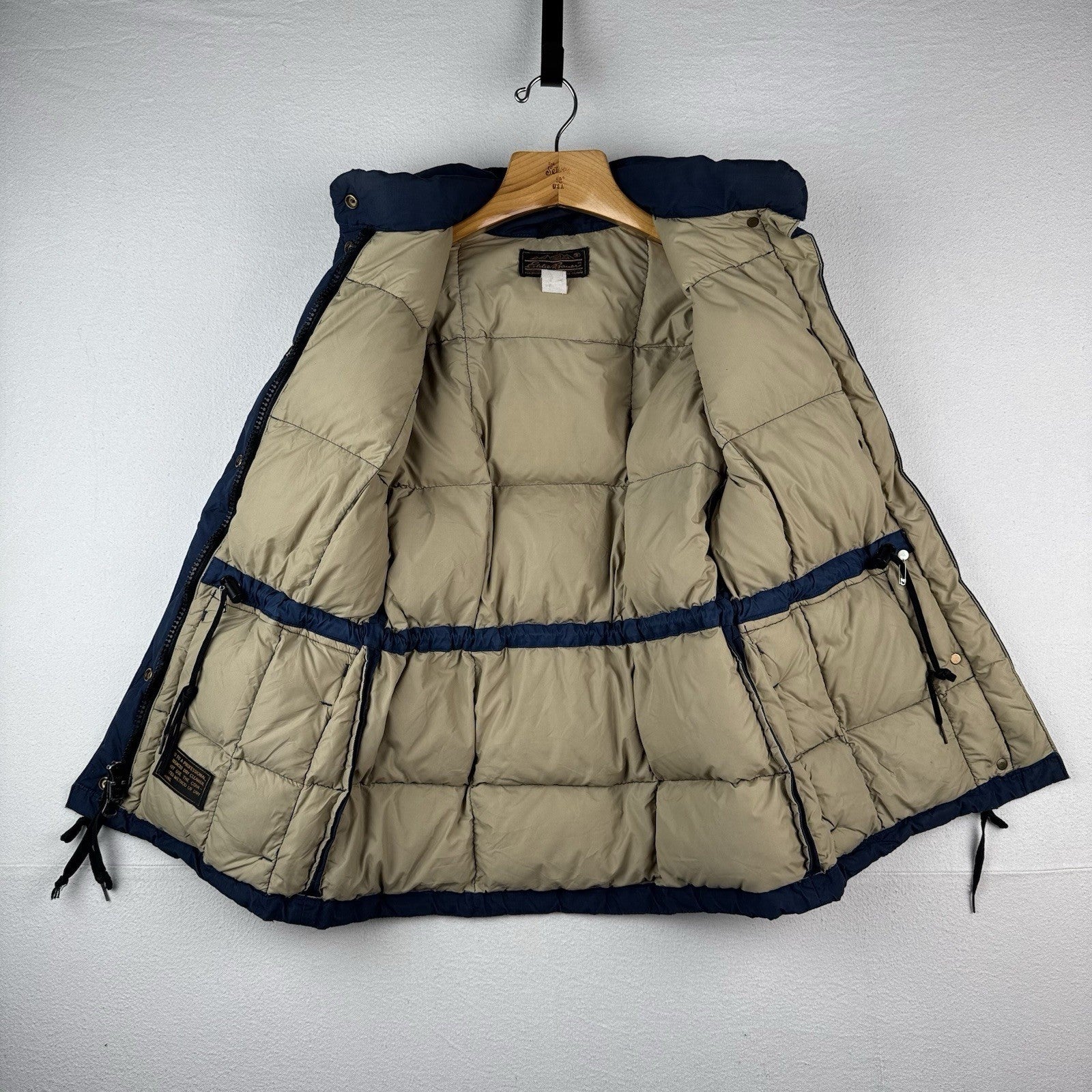 70's Vintage Eddie Bauer Goose Down Parka Men's  Small Hooded Jacket Blue *Read