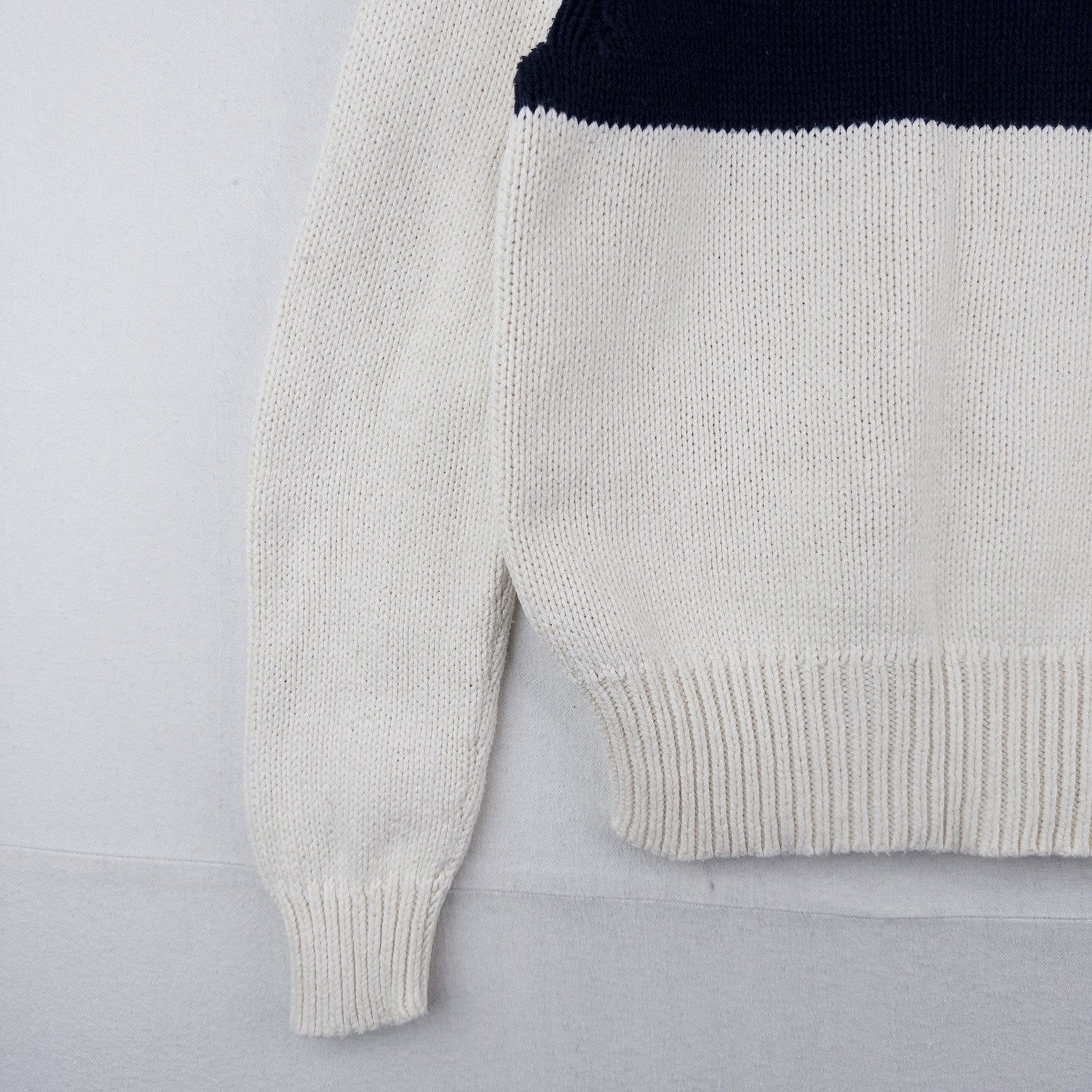 90’s Vtg Polo Ralph Lauren Turtleneck Sweater #3 Men’s M White Navy Pima Cotton