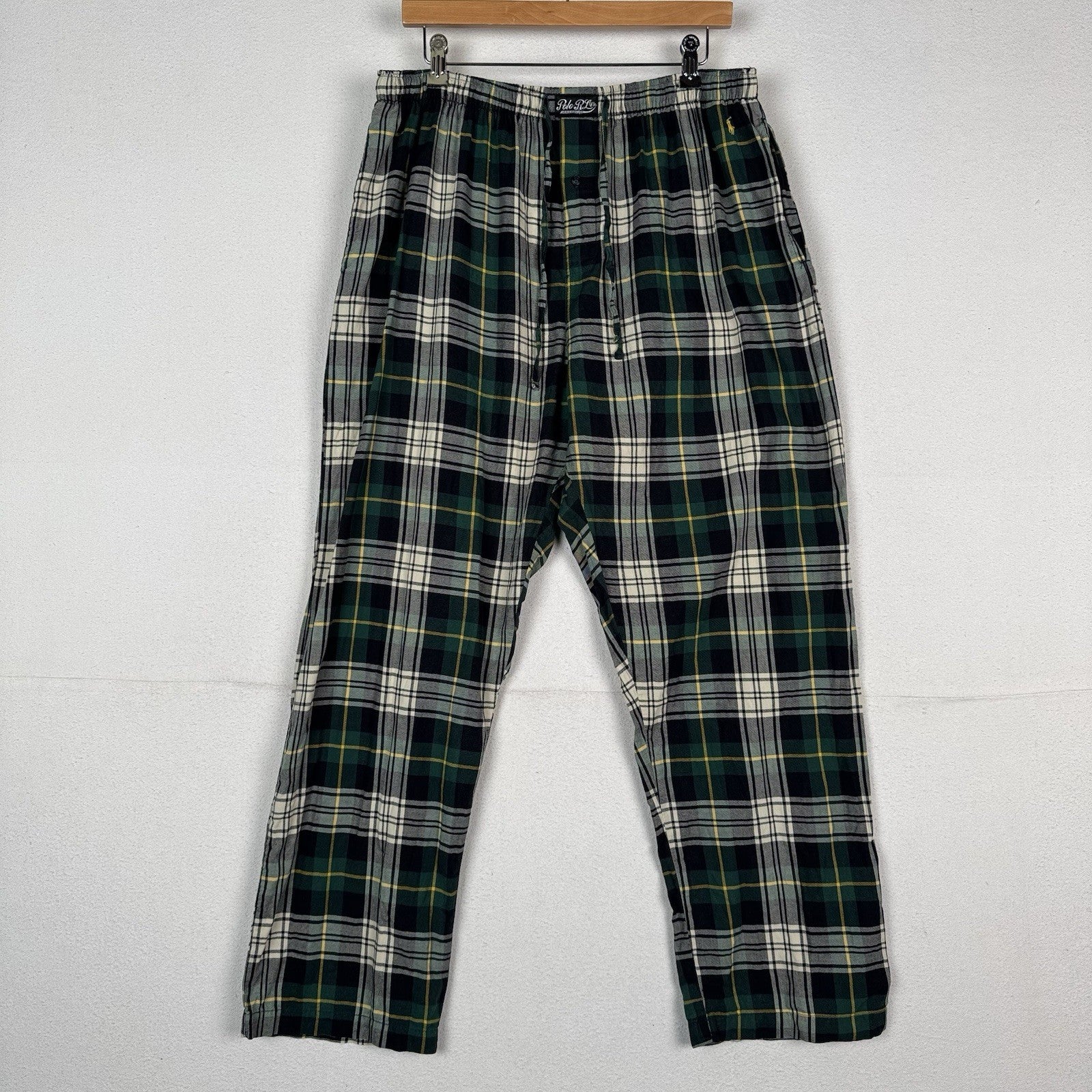 Polo Ralph Lauren Men’s Stewart Tartan Plaid Pajama Pants XL Blue Green White
