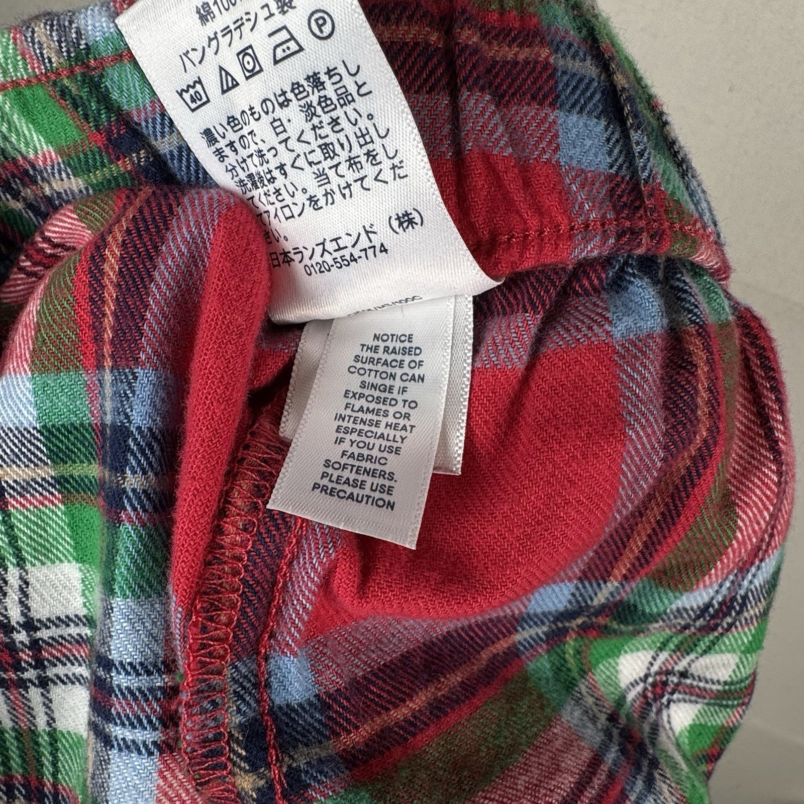 Lands End Men’s L 36-38 Colorful Flannel Plaid Lounge Pants NWOT