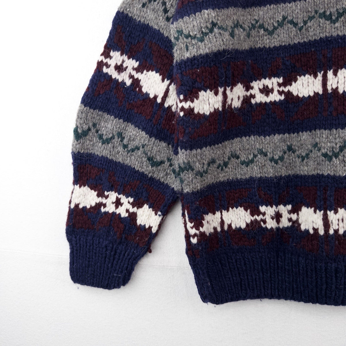 Vintage Otavalo Native American Ecuador Sweater Large 44” Hand Knit Wool Heavy