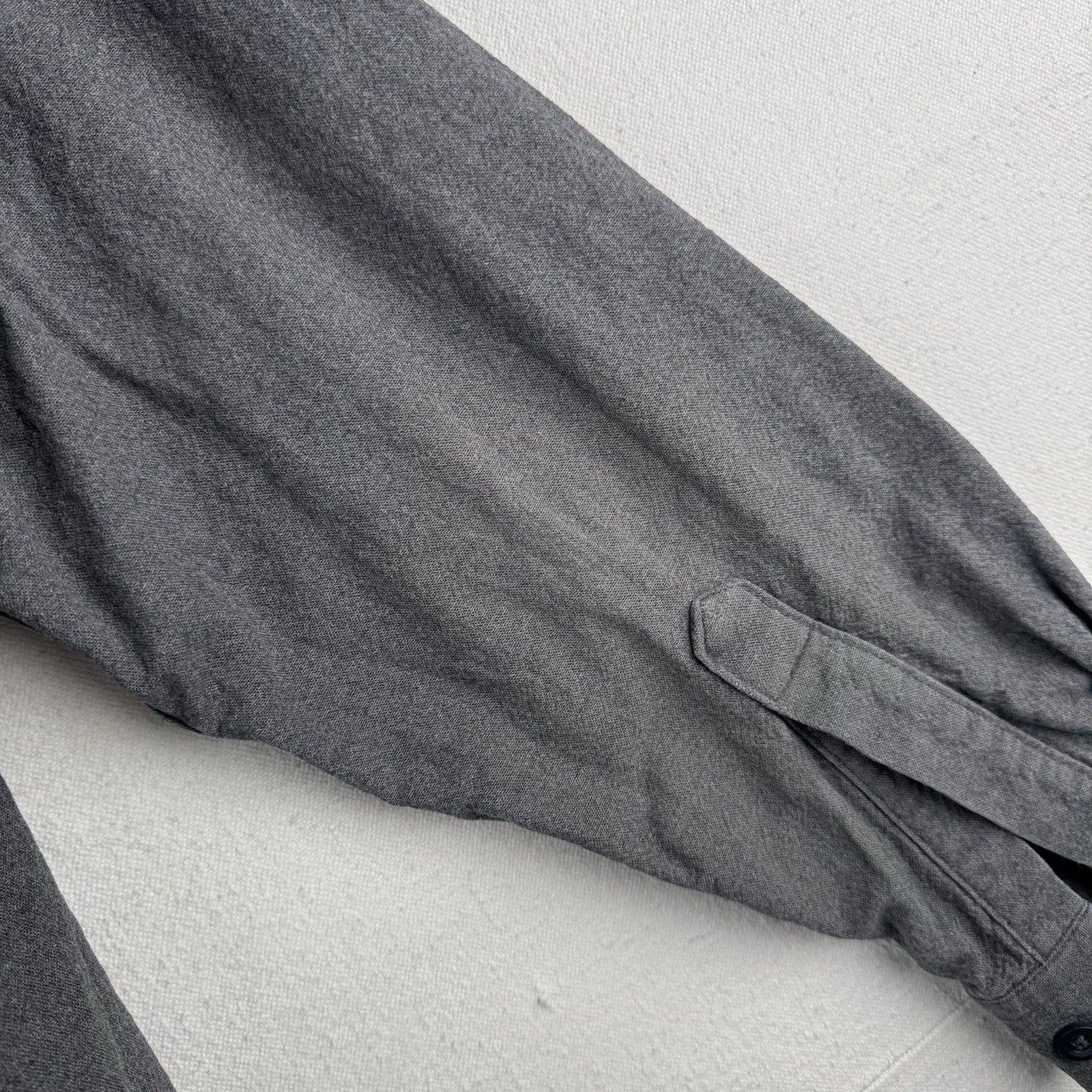 Vintage LL Bean Mens Medium Tall Chamois Flannel Shirt Gray 100% Cotton