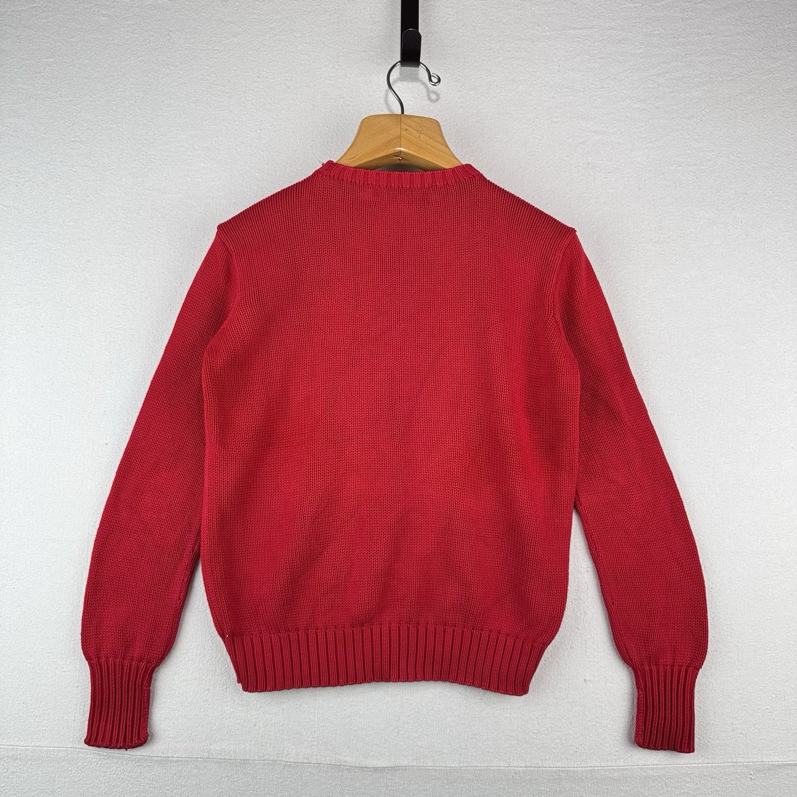 Vintage Ralph Lauren Polo Sport Men’s S 100% Cotton Crewneck Sweater Red