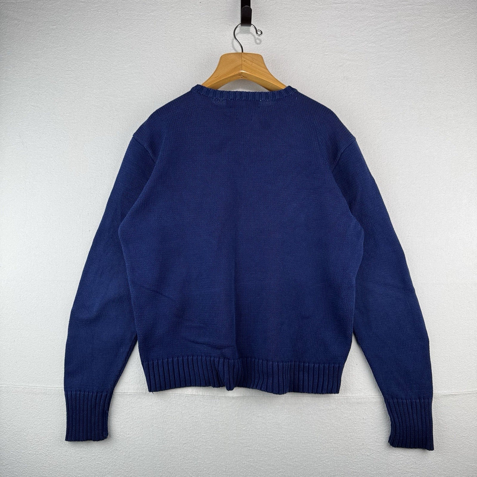 90's Vintage Polo Ralph Lauren Royal Blue Sweater Men's L Knit Crewneck