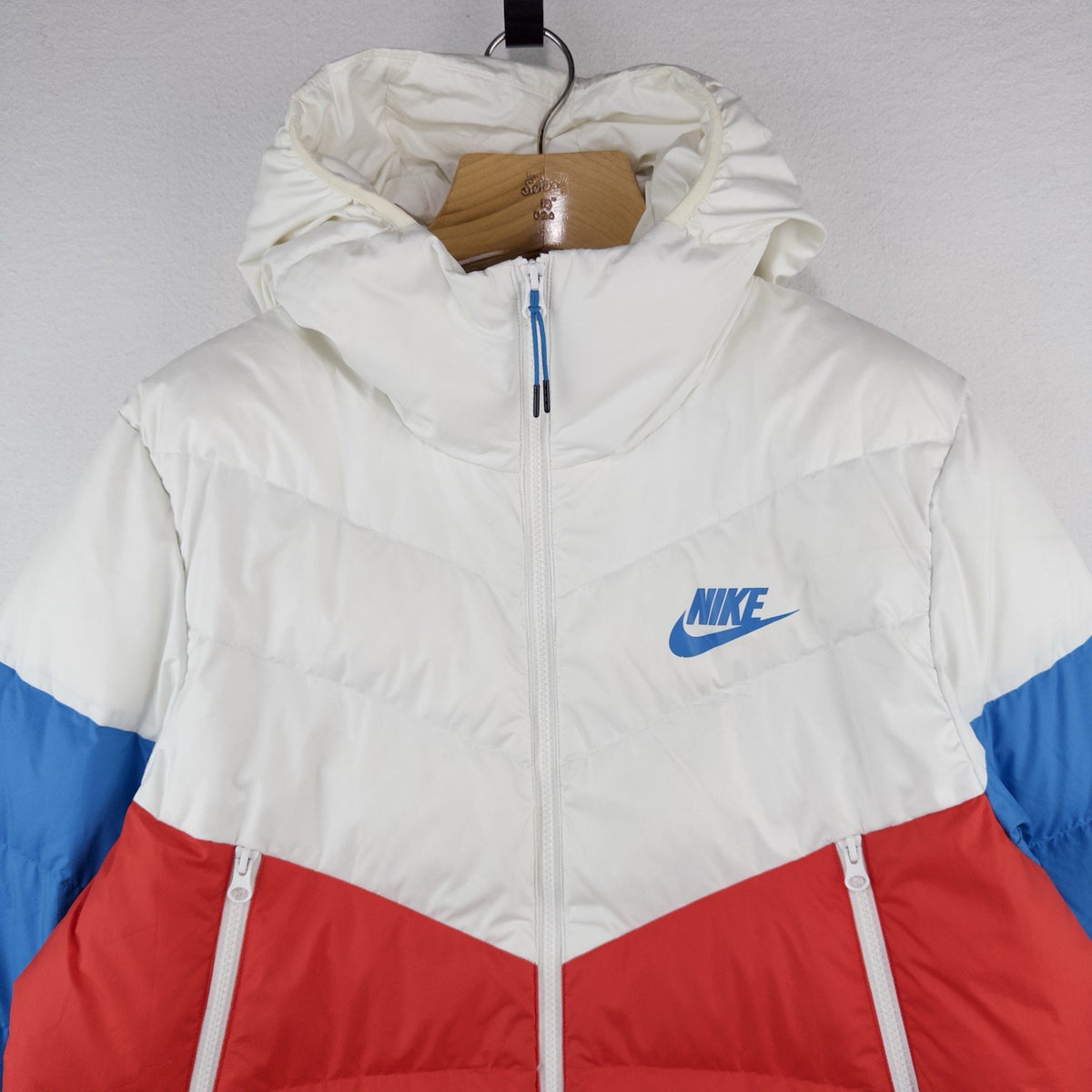 Nike Sportswear Windrunner Down Puffer Jacket Men’s Large Blue White Colorblock