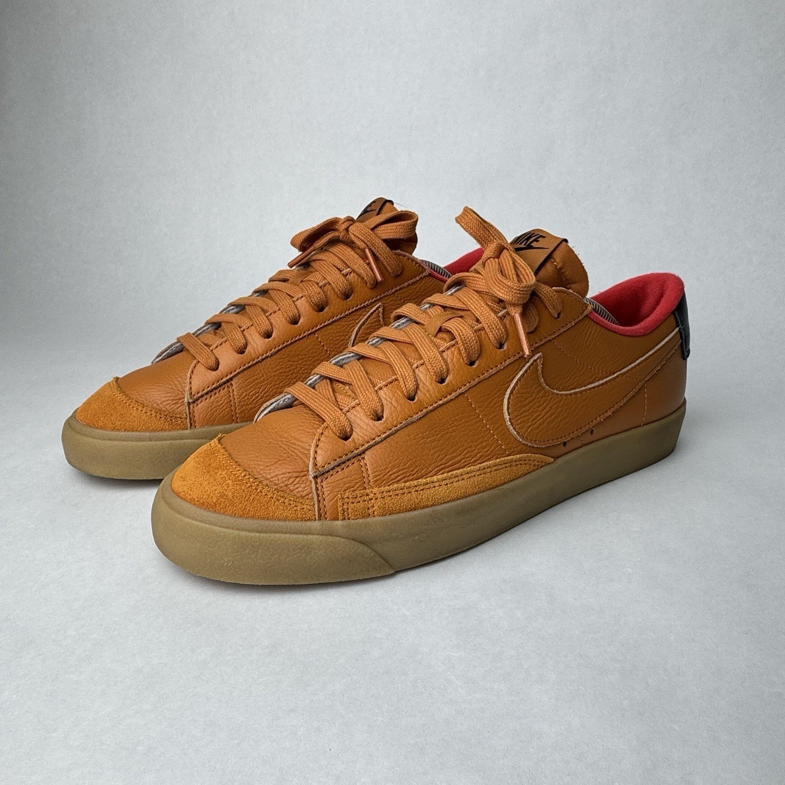 Nike Men’s Blazer Low 77 Vintage Team Orange Suede Leather Gum Sole US 10.5