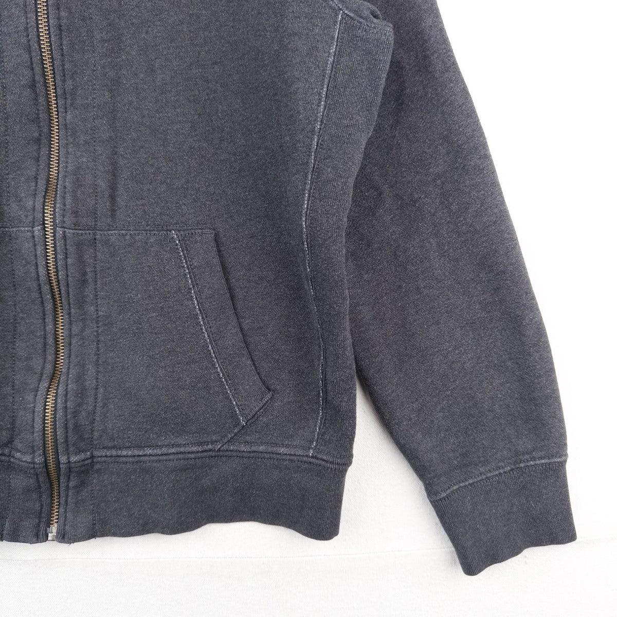Polo Ralph Lauren Heavyweight Zip Up Gray Hoodie Waffle Knit Hood Men’s L *Read