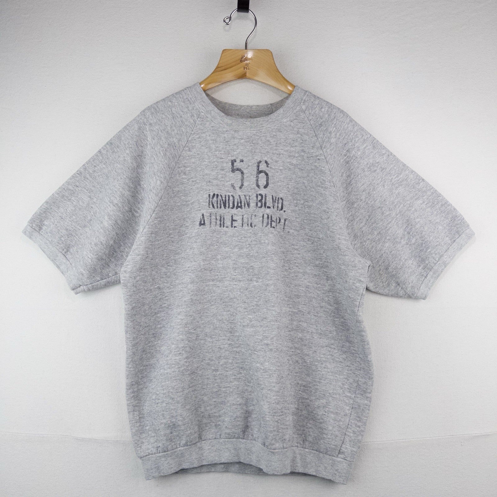 90’s Vtg Kindan Athletic Dept. Gray Short Sleeve Sweatshirt Stencil Raglan XL