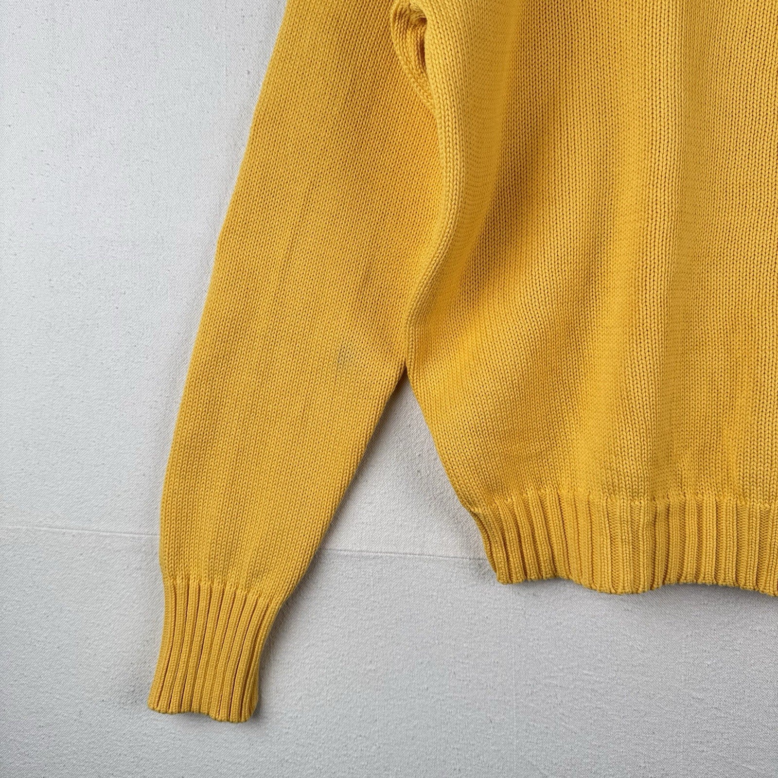 90’s Vintage Polo Ralph Lauren Sweater Men’s Large Yellow Knit Cotton *Read
