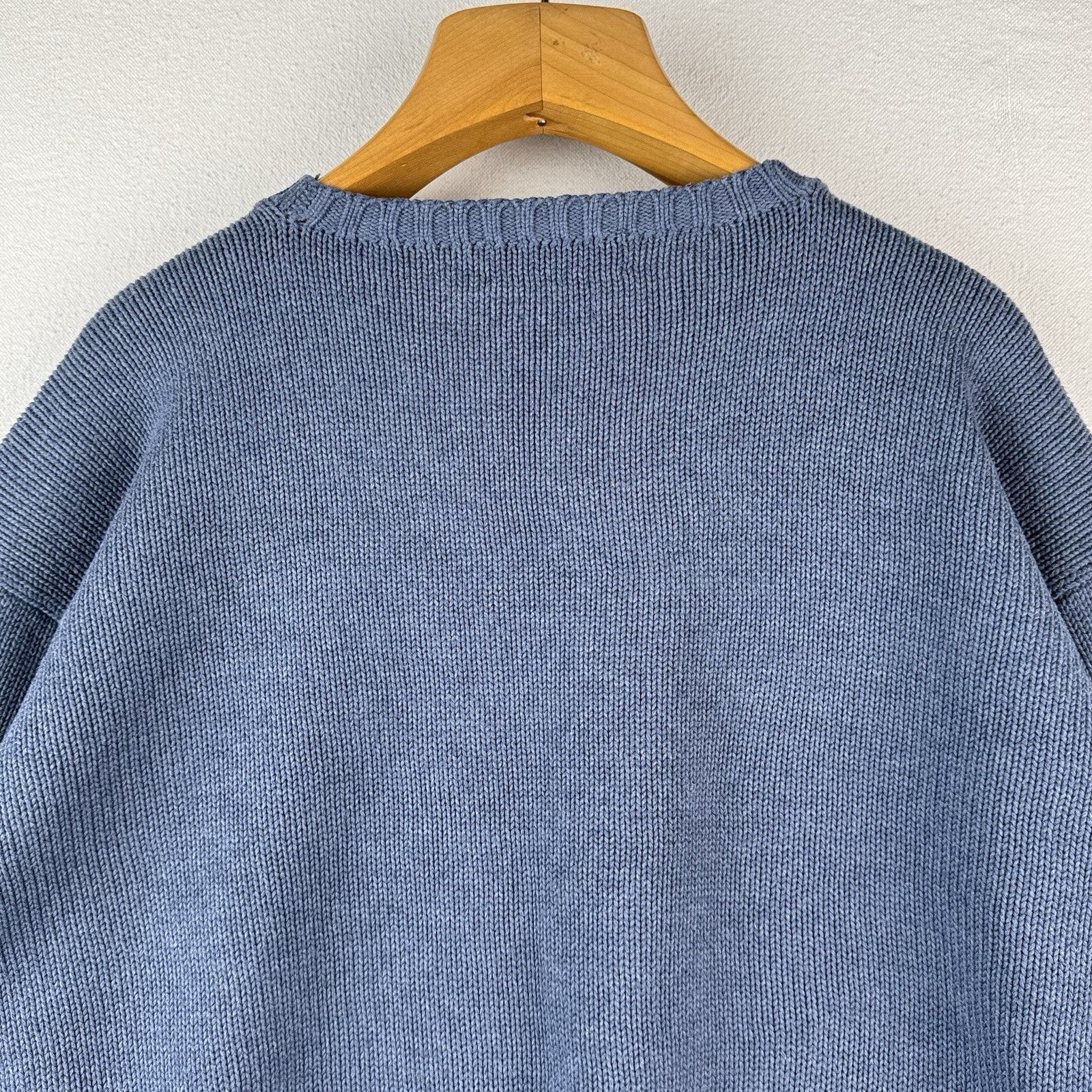 90’s Vintage Polo Ralph Lauren Knit Sweater Men’s 2XL Blue Cotton Crew Neck