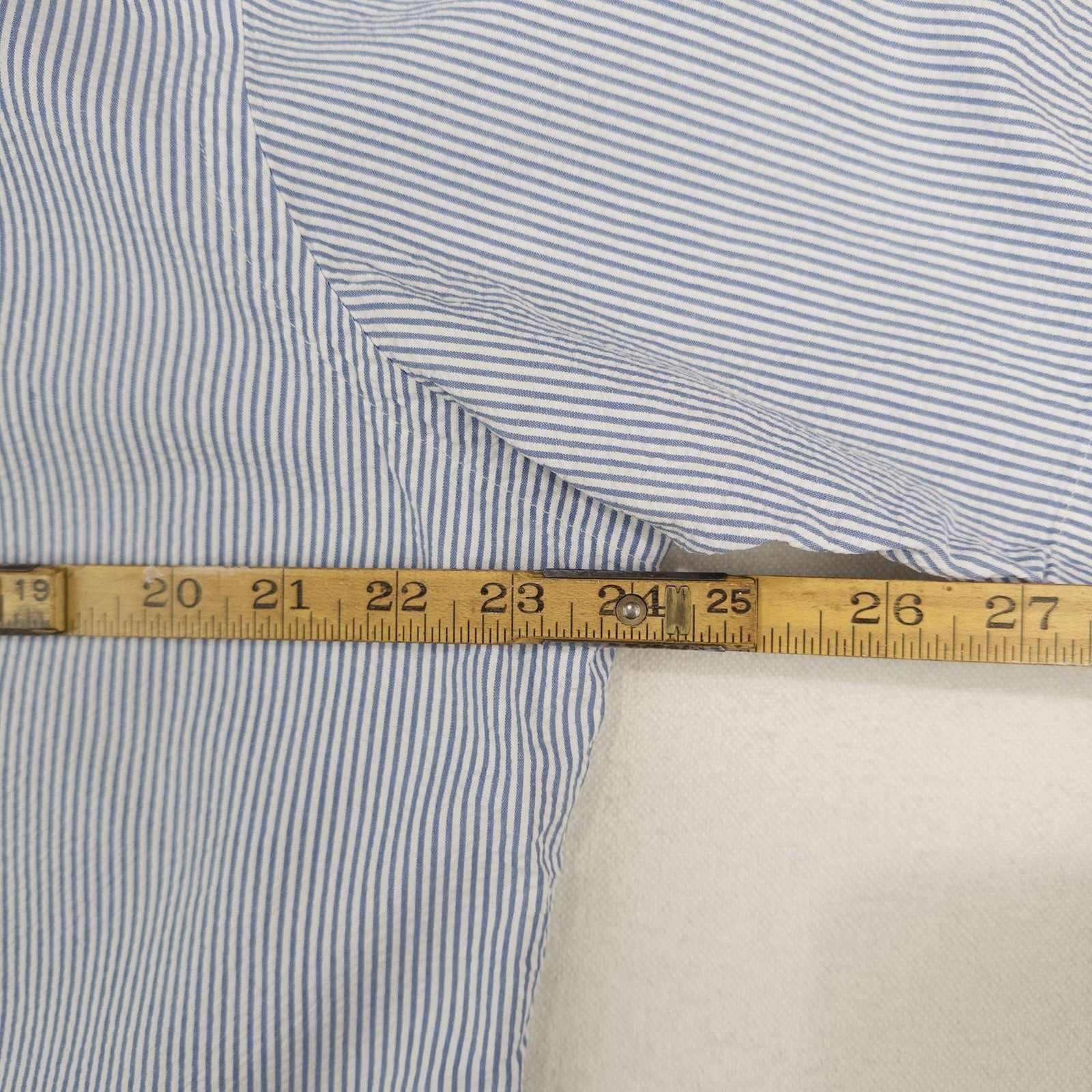 90’s Ralph Lauren Seersucker Short Sleeve Shirt Men's L Blue White Classic Fit