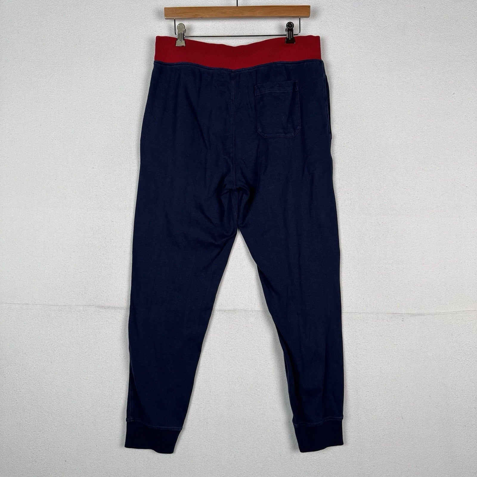 Polo Ralph Lauren Mens Medium Pants Navy Blue Cotton Interlock Jogger Track
