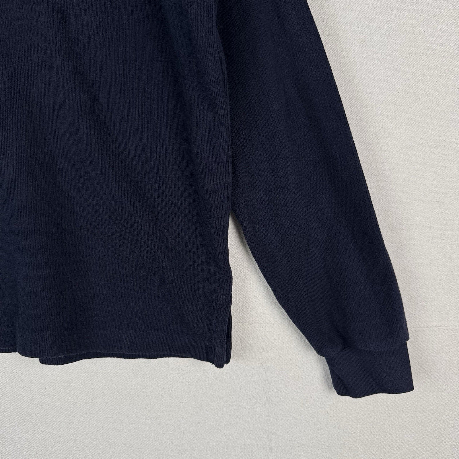 Polo Ralph Lauren Mens Fleece Collar Quarter Button Blue Sweatshirt Rugby Medium