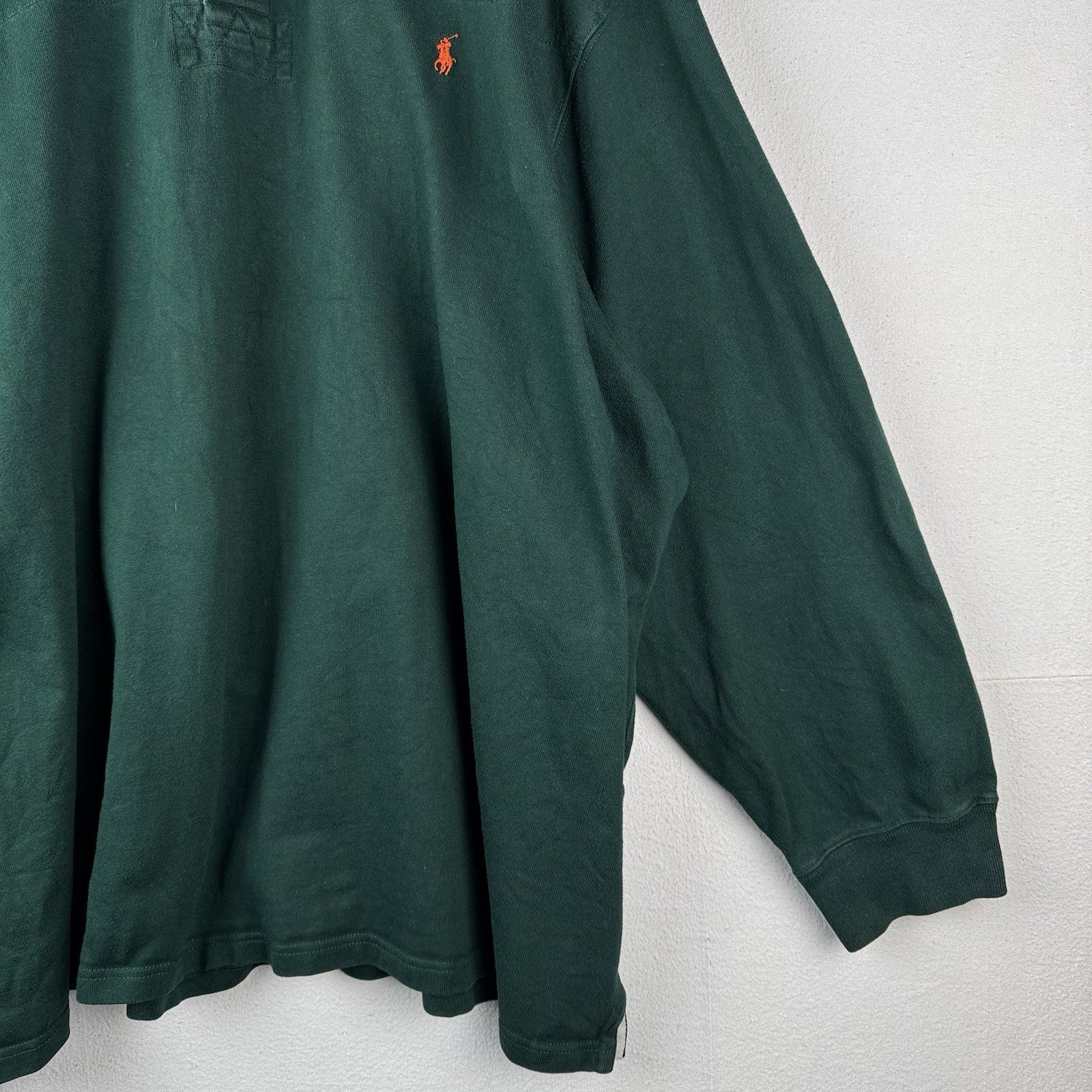90’s Vtg Polo Ralph Lauren Men’s 6XB Green Quilted Rugby Elbow Patches