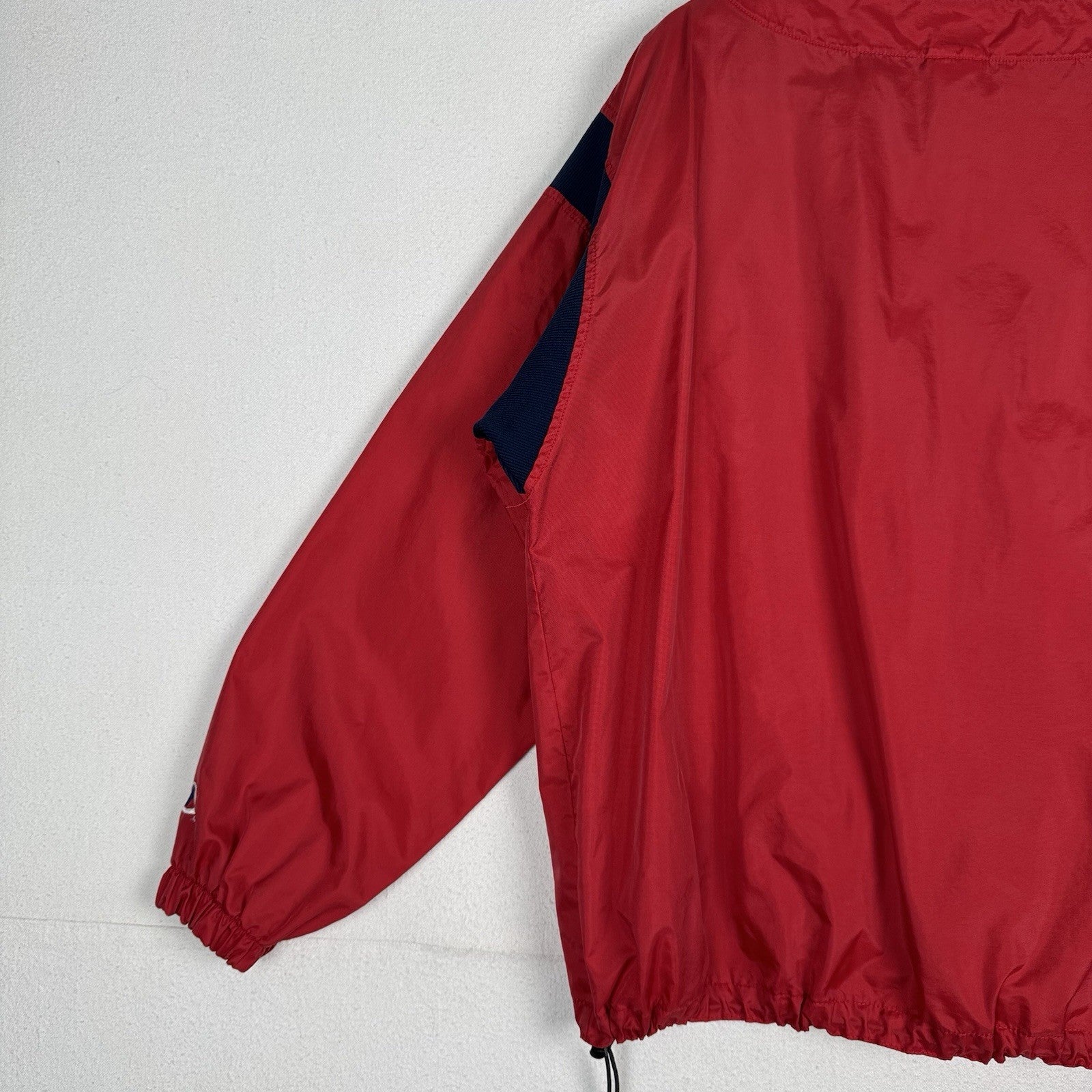 Vtg Boathouse Baseball Club Golf Mens XL Red Windbreaker 1/4 Snap Pullover USA