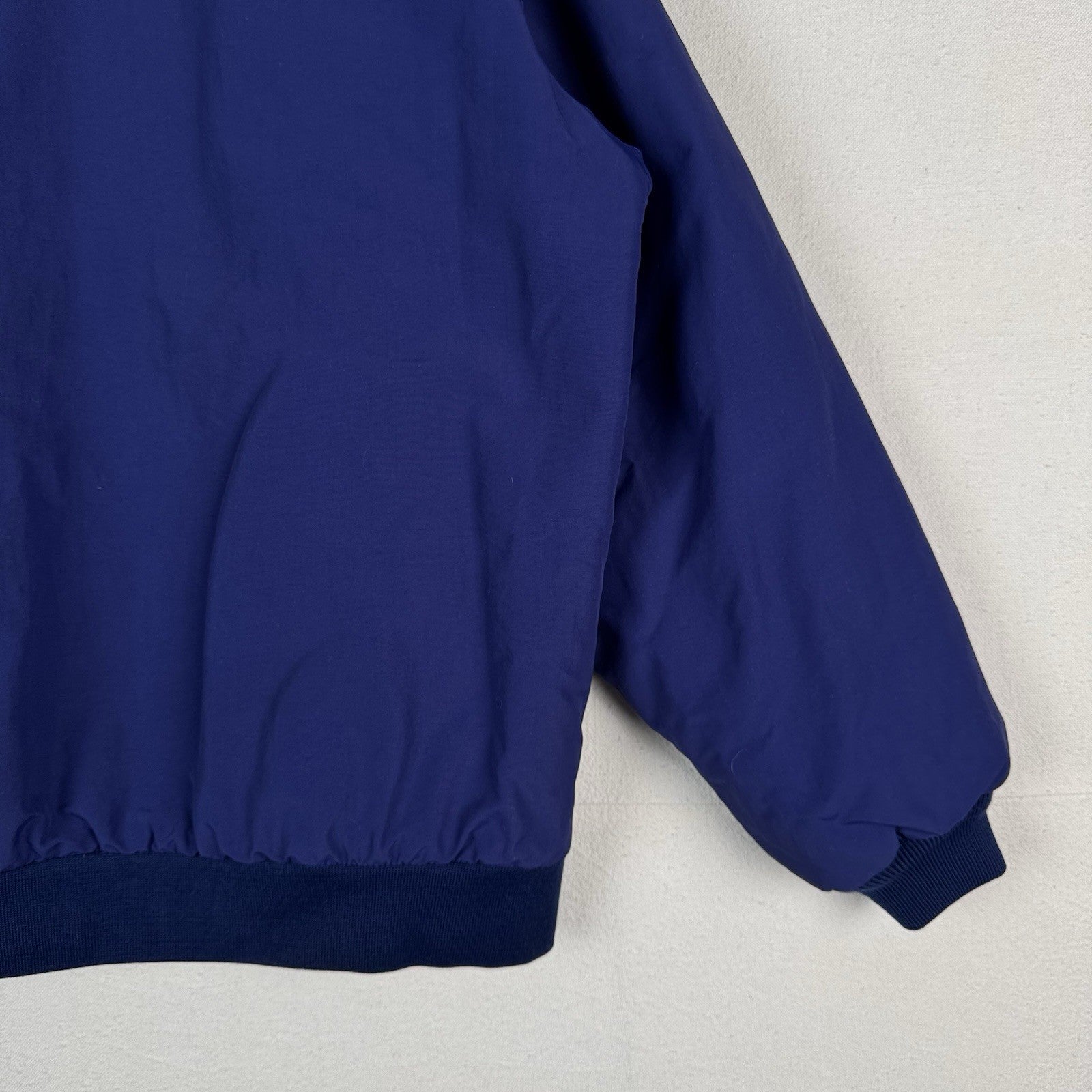 Lands' End Fleece Jacket Men’s Large Blue Squall Windcheck Thermolite Insulated