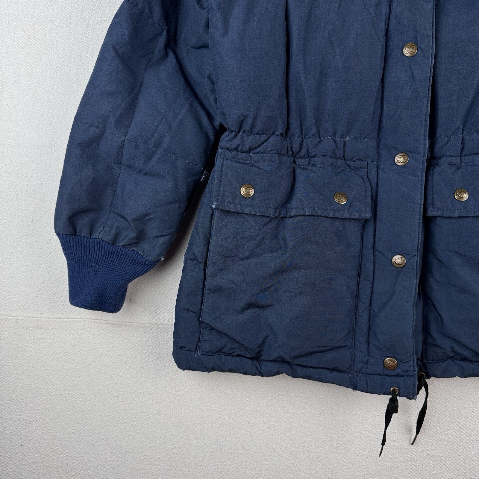 70's Vintage Eddie Bauer Goose Down Parka Men's  Small Hooded Jacket Blue *Read