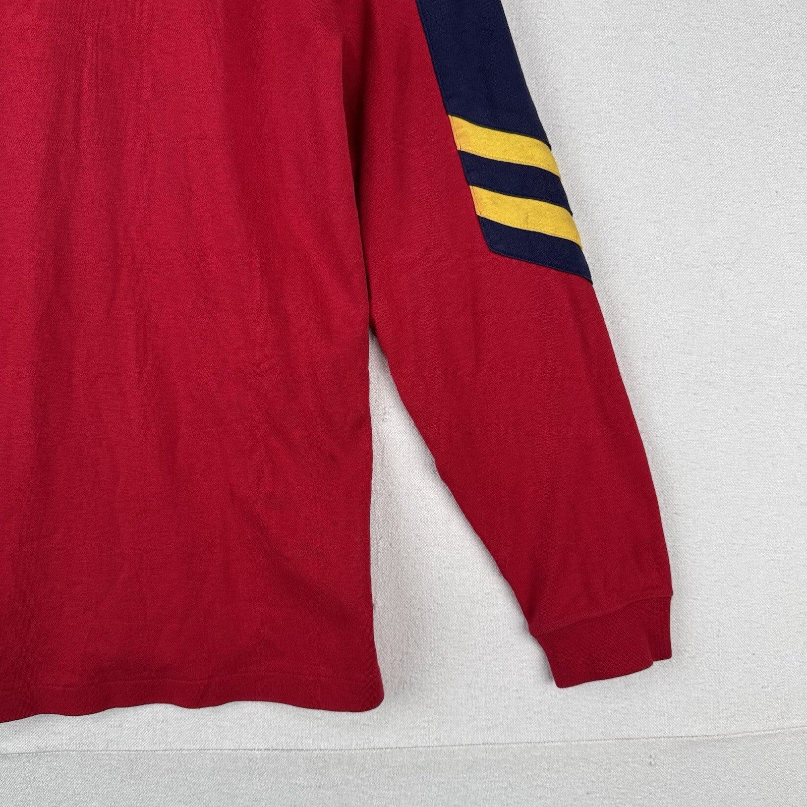 80’s Vtg Polo Ralph Lauren Mens L Red Turtleneck Sleeve Stripe *Green Label