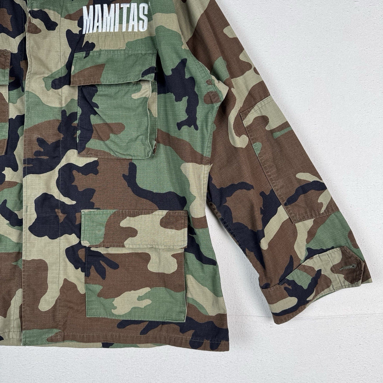 Army Woodland Mamitas Tequila Military Field Jacket Men’s Large Special Edition