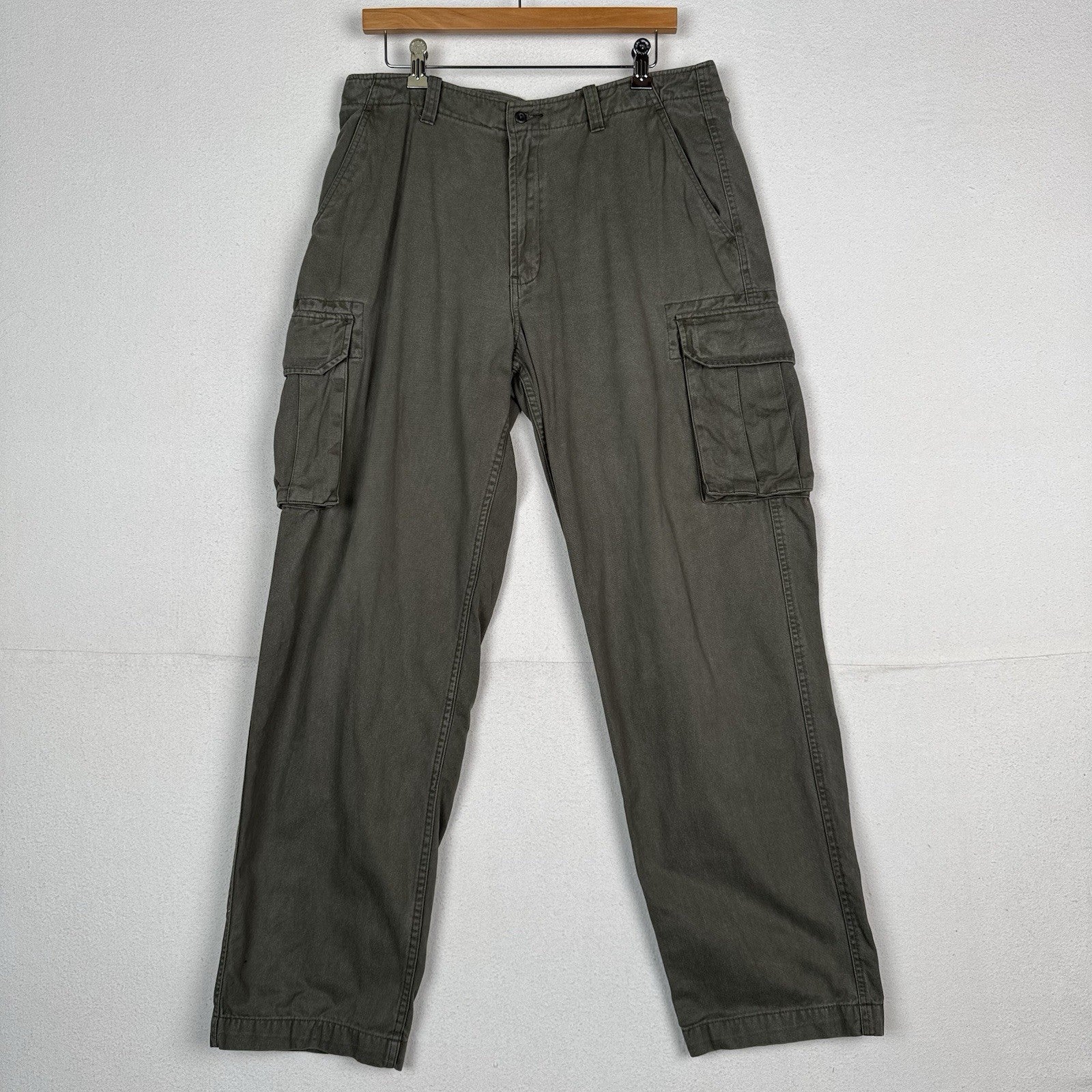 Vintage Gap Cargo Pants Mens 34x34 Olive Green Cotton Utility Pockets