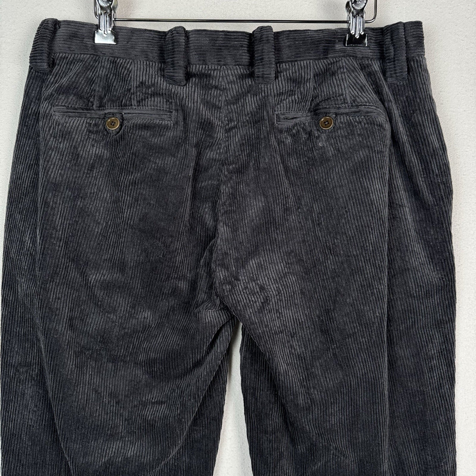 Brooks Brothers Milano Fit Corduroy Straight Leg Pants Men’s 34x32 (34x30) Grey