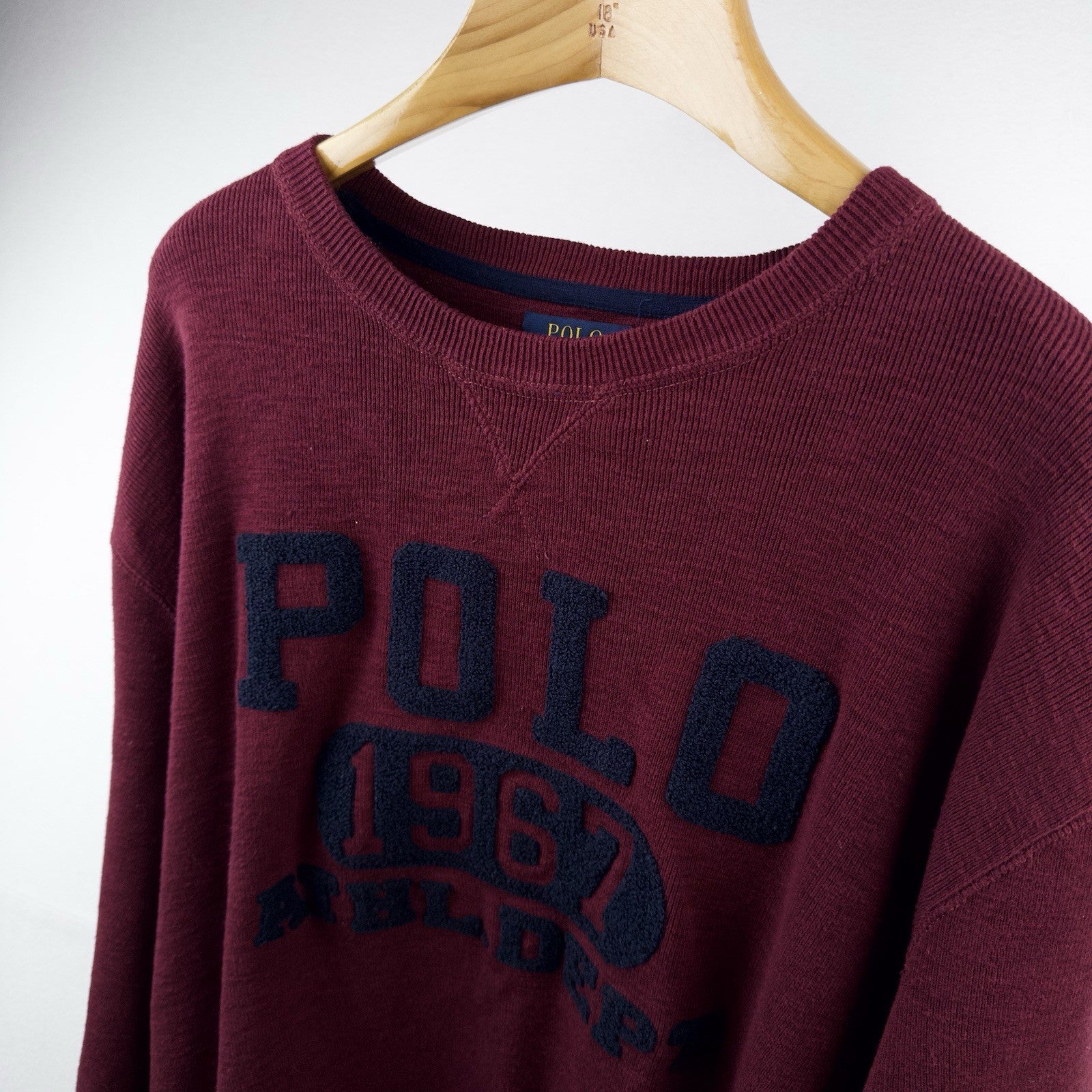 Polo Ralph Lauren 1967 Athl Dept Knit Crewneck Sweater Men’s 4XL Wine Red