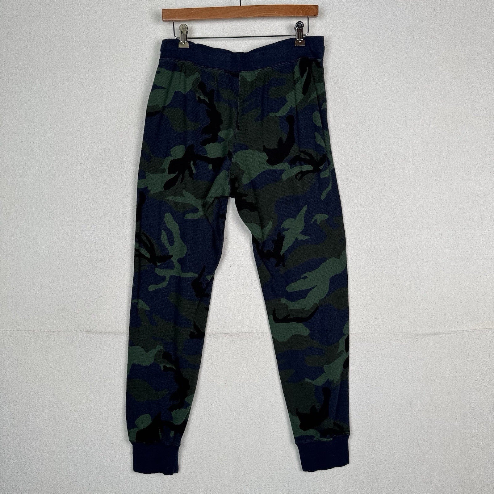 Polo Ralph Lauren Men's Navy Camo Waffle Knit Thermal Sleep Jogger Pants Large L