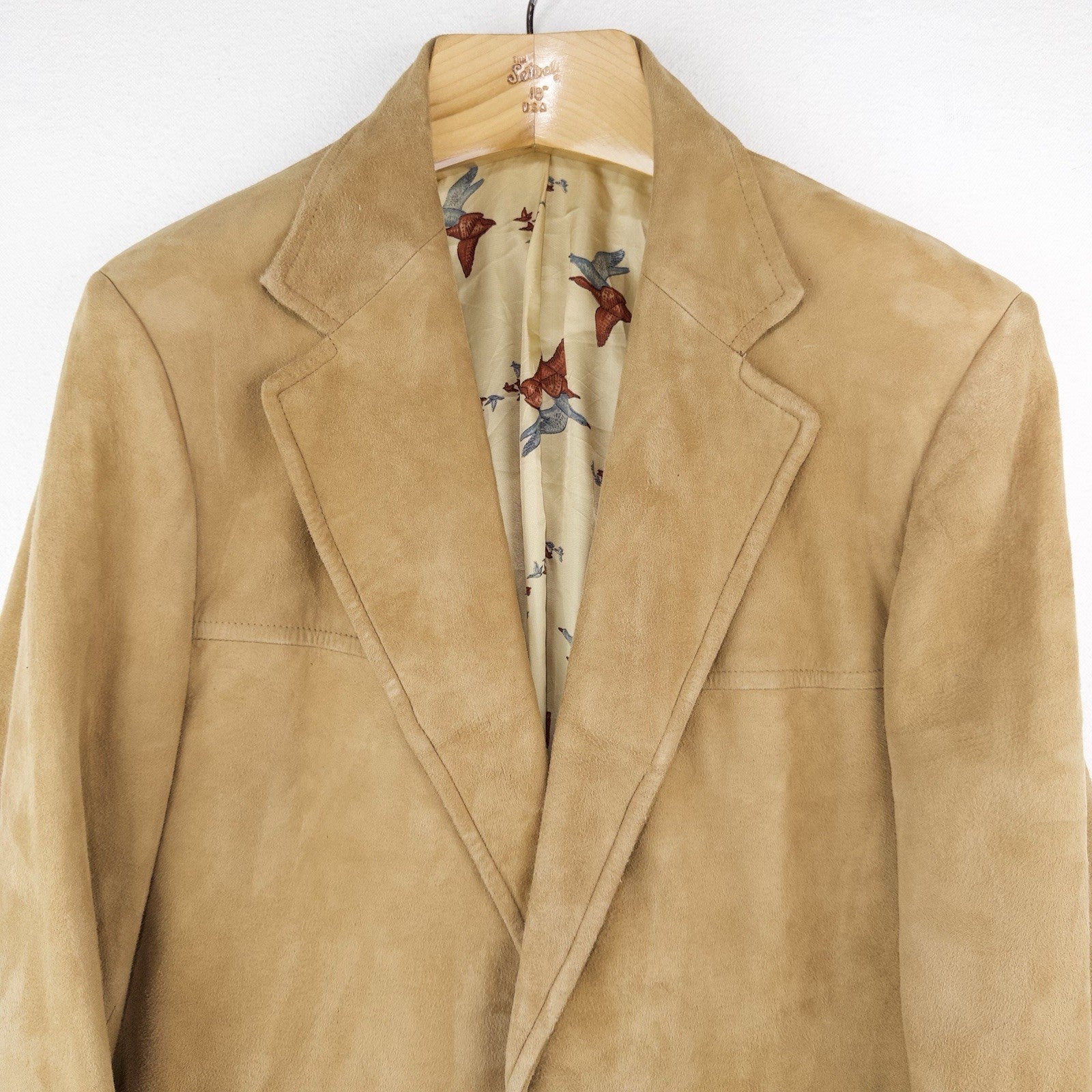 70’s Vtg M.S. McClellan Mens 36 Leather Suede Sport Coat Jacket Camel Tan *Read