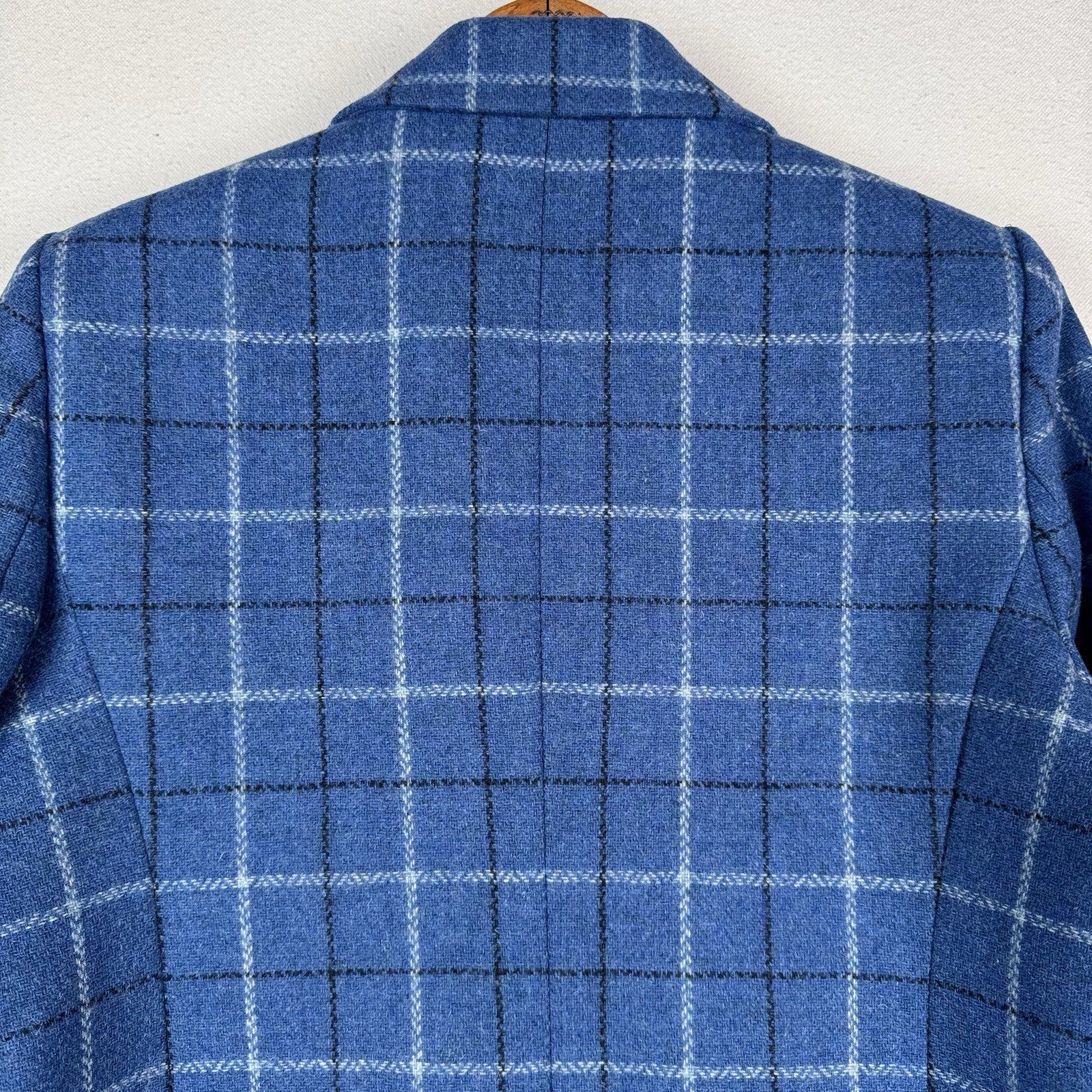 Tinta & Bariloche Andes Women’s L (42) Double Breasted Wool Blue Plaid Blazer