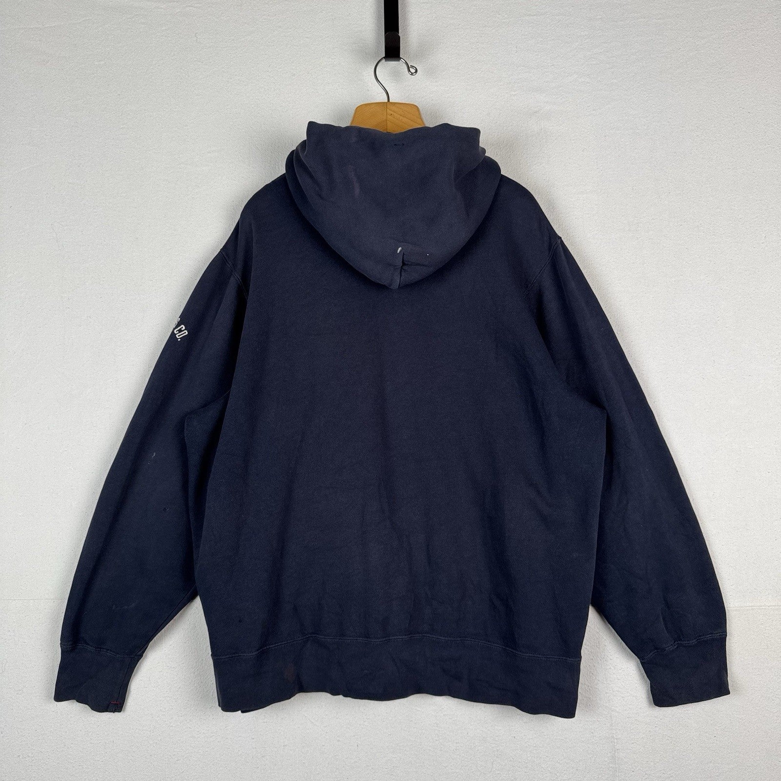 90’s Vtg Polo Jeans Co Ralph Lauren Men’s 2XL RL Letterman Full Zip Hoodie Blue