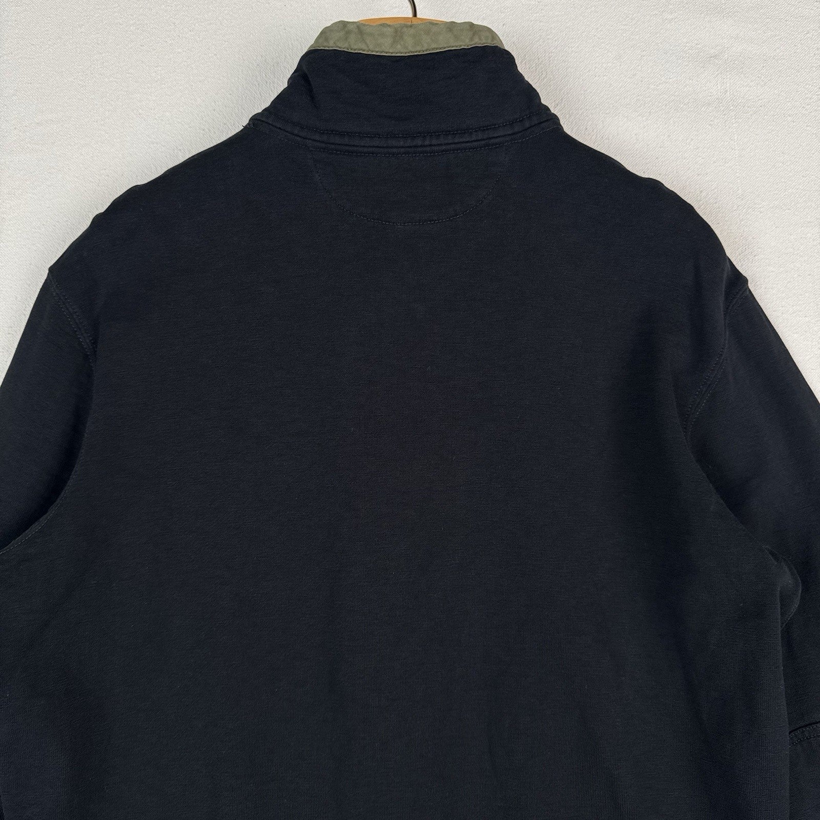 Polo Ralph Lauren Sweatshirt Mens Large Black Mock Neck Half Zip Snap Pullover