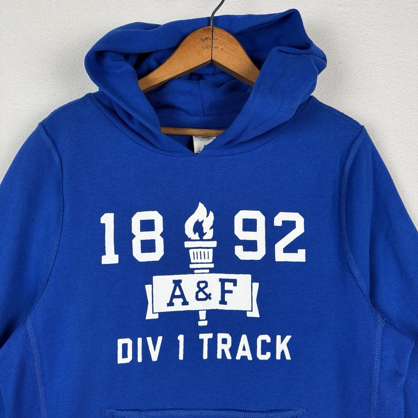 Vintage Abercrombie Fitch Mens Medium Pullover Hoodie 1892 Div 1 Track NWOT