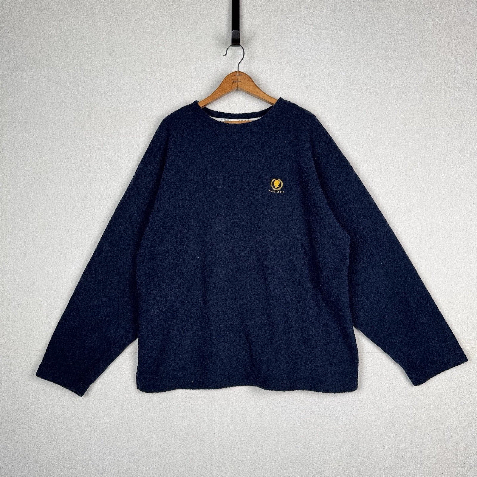 Vintage 90's Caesars Fleece Sweatshirt Blue Logo Size XL Unisex Made In USA