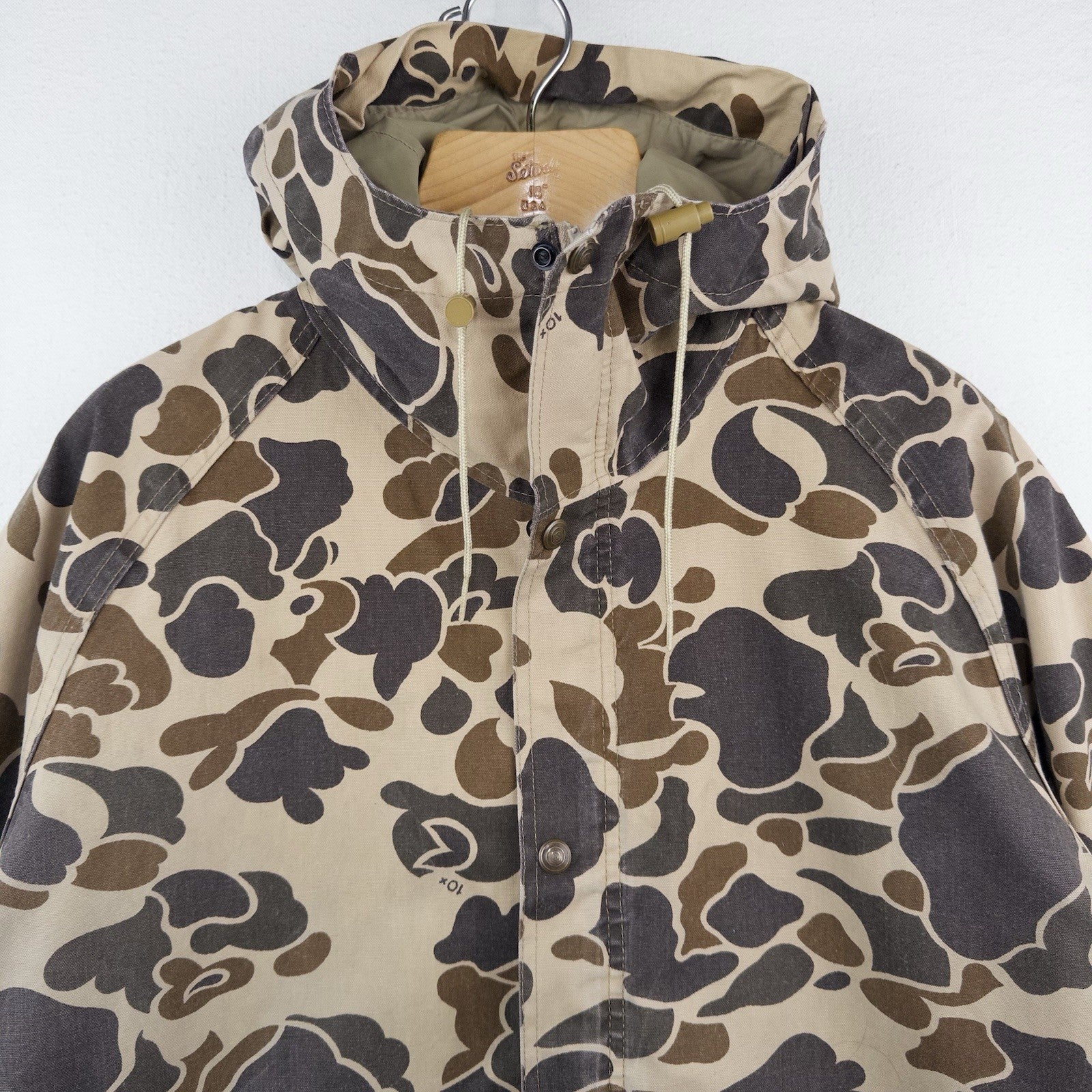 80’s Vtg 10X Goretex Duck Camo Jacket Mens Large Full Zip Hunting With Hood USA