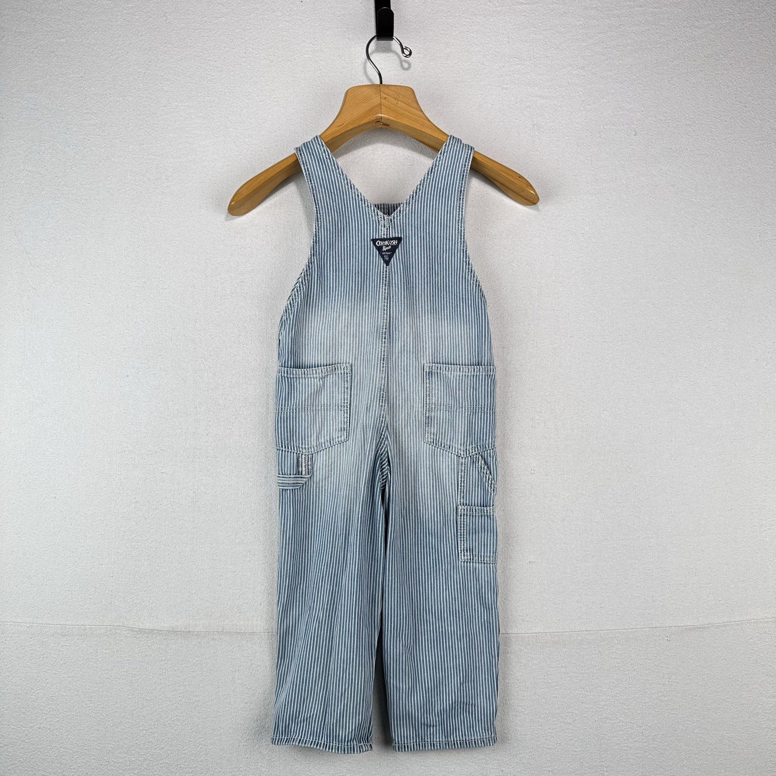 OshKosh B’gosh Blue Hickory Stripe Overalls Size 4T Vestbak