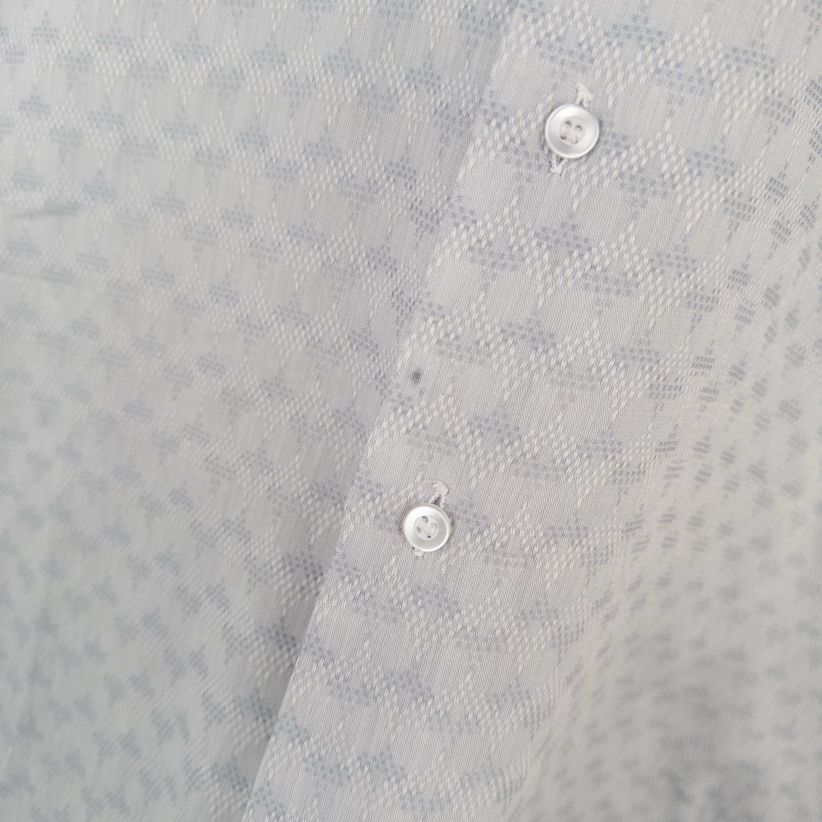 70’s Vtg Manhattan Torque 16.5 M Blue Button Down Shirt Lightweight Jacquard