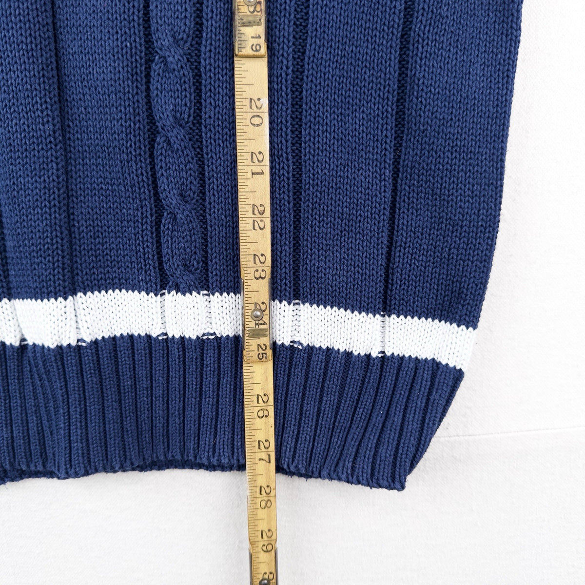 90’s Vtg Eddie Bauer Pullover Sweater Color Block Crewneck Men’s L White Blue