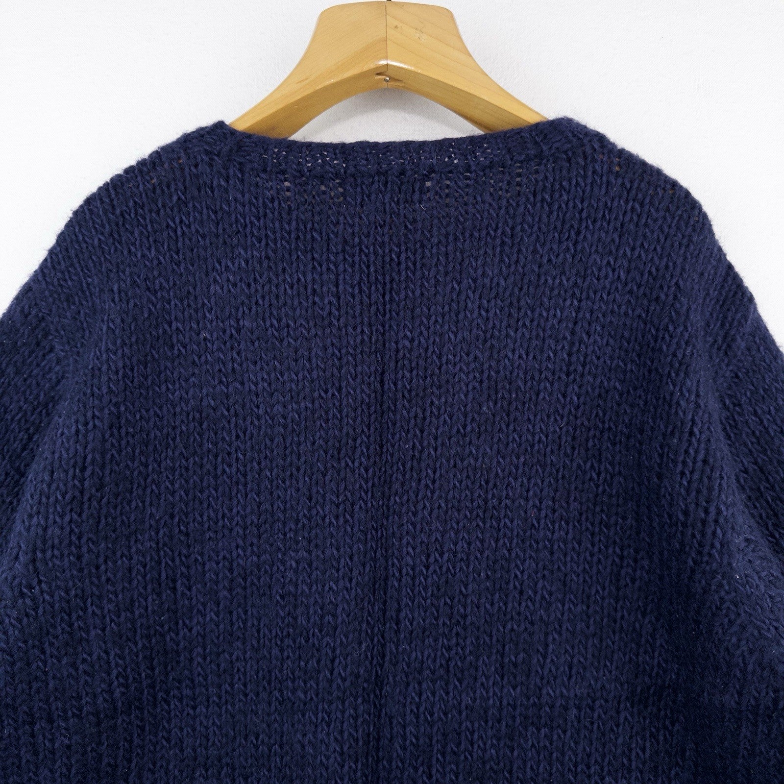 90’s Vtg LL Bean Wool Sweater Chunky Blue Knit Classic Minimalist Women’s XL
