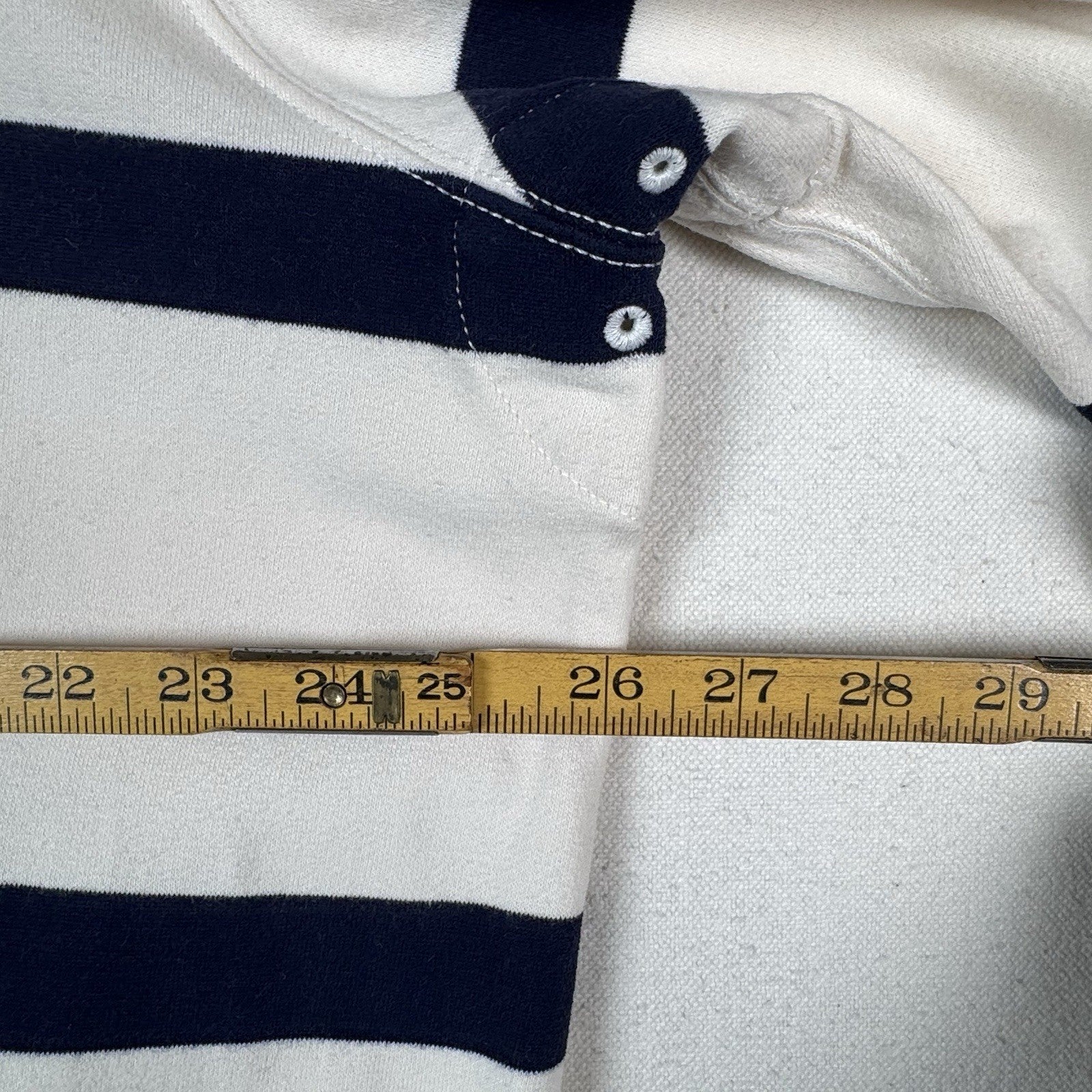 Vtg Polo Ralph Lauren Rugby Polo Shirt Men's XXL Custom Fit White Blue Striped
