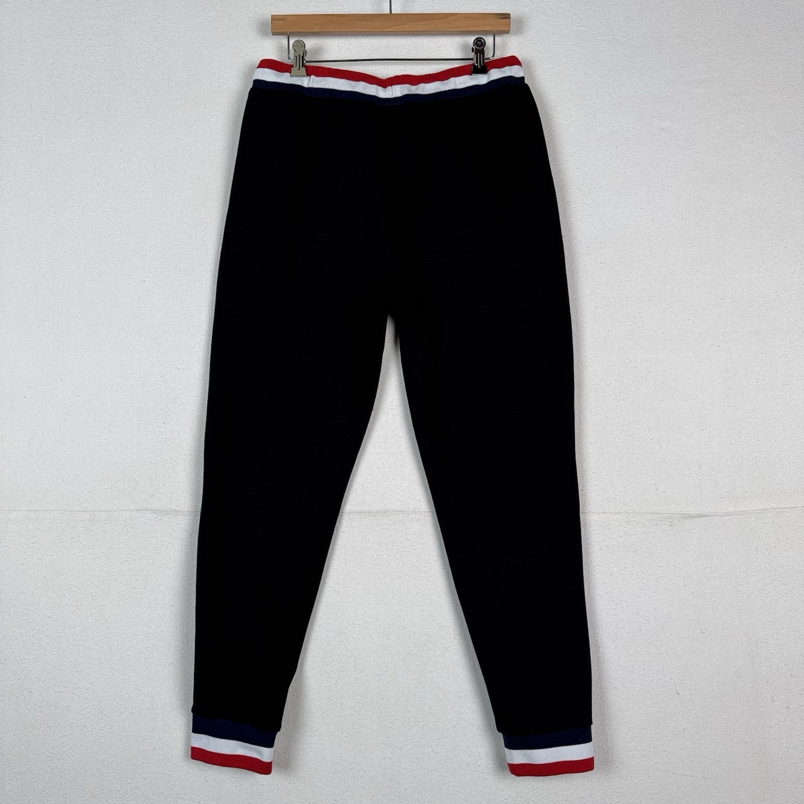 Moncler Logo Jogger Pants Black Tricolor Stripes  XS/S - 26” Inseam/32” Waist*