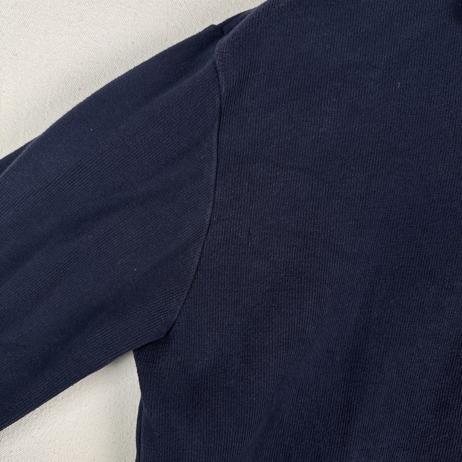 Polo Ralph Lauren Mens Fleece Collar Quarter Button Blue Sweatshirt Rugby Medium