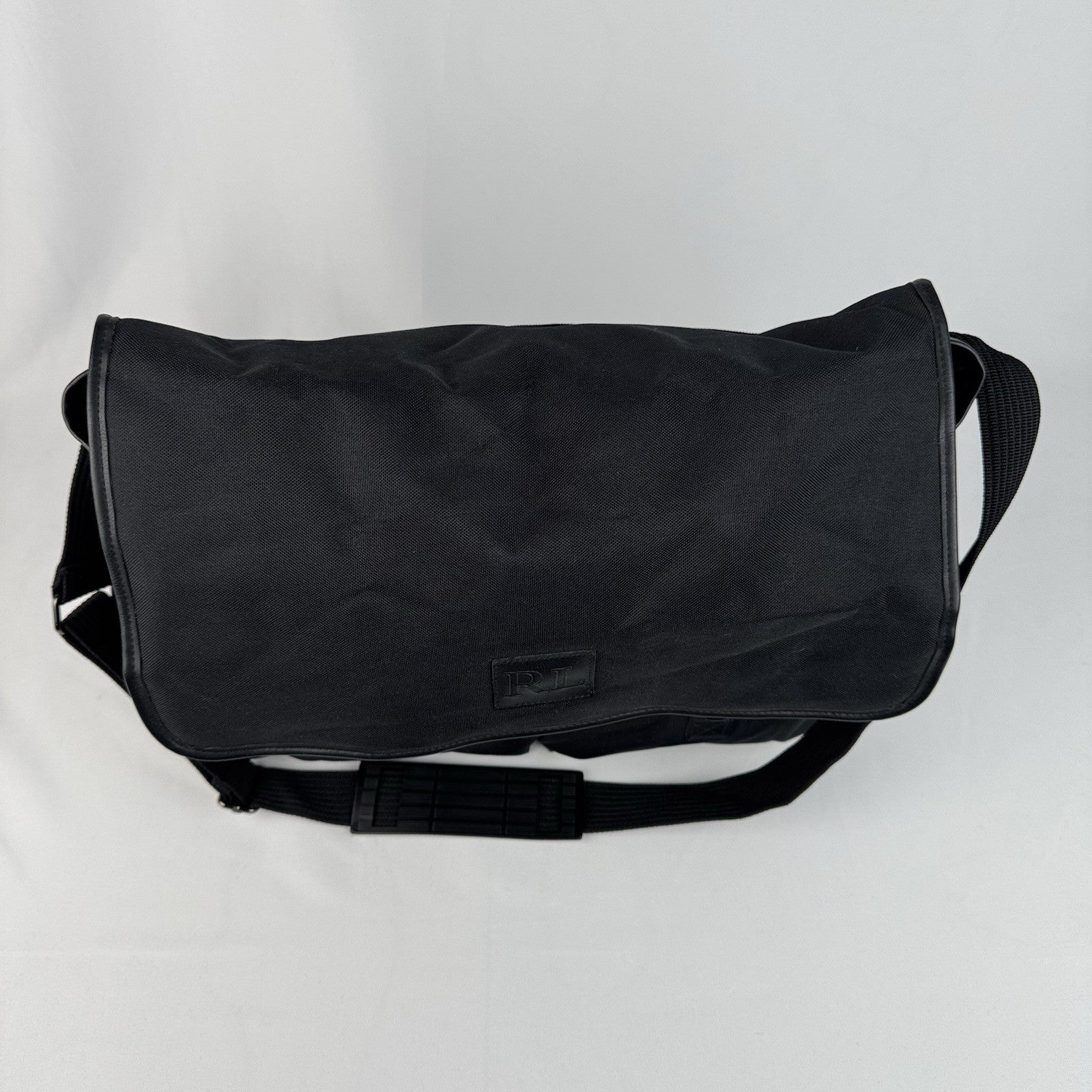 Ralph Lauren Large Canvas Satchel Commuter Travel Black Computer Bag 16”