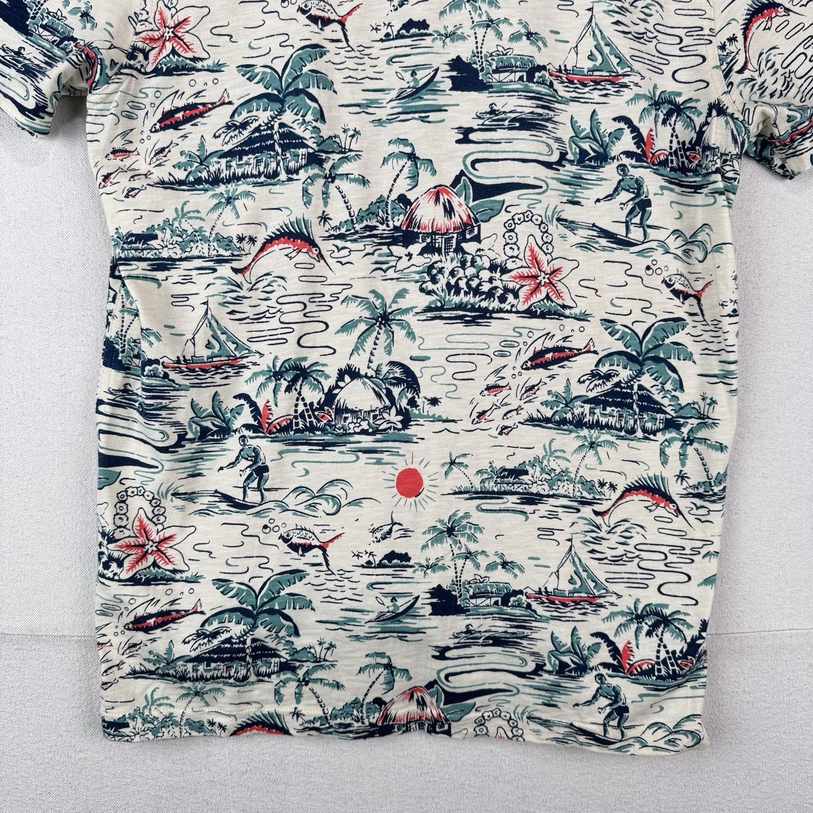 J.Crew Knit Goods Men’s Medium Hawaiian Short Sleeve Camp Loop Collar Shirt