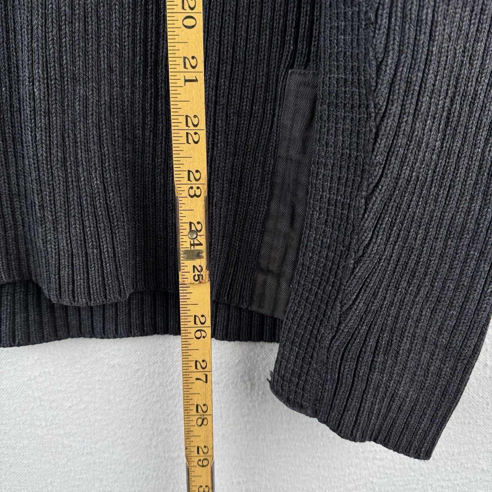 Vtg Polo Jeans Co Ralph Lauren Men’s L Military 1/4 Zip Ribbed Knit Sweater Gray