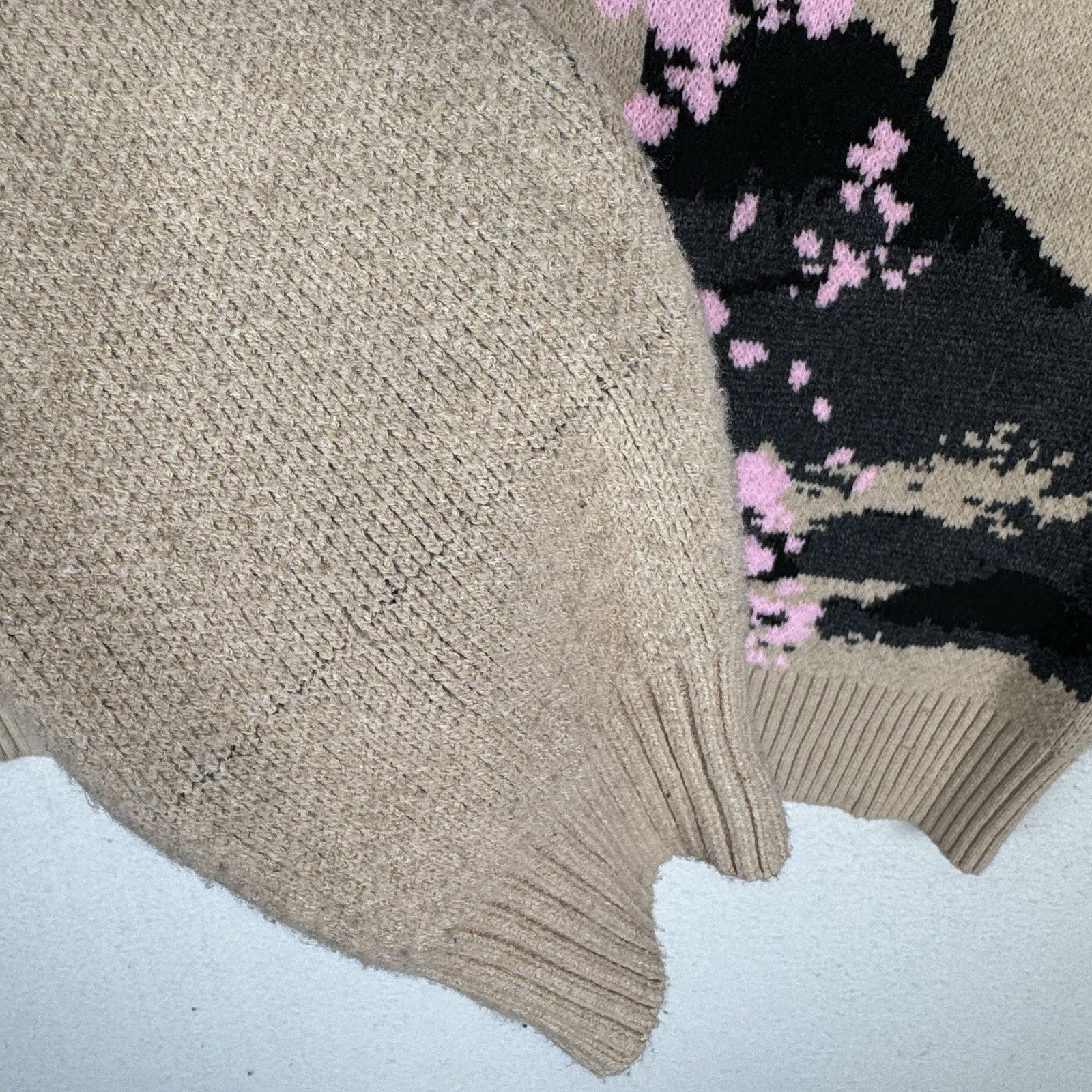 RGSTR Humanity Cherry Blossom Men’s Large Sweater Tokyo Kyoto Japan Osaka Cream