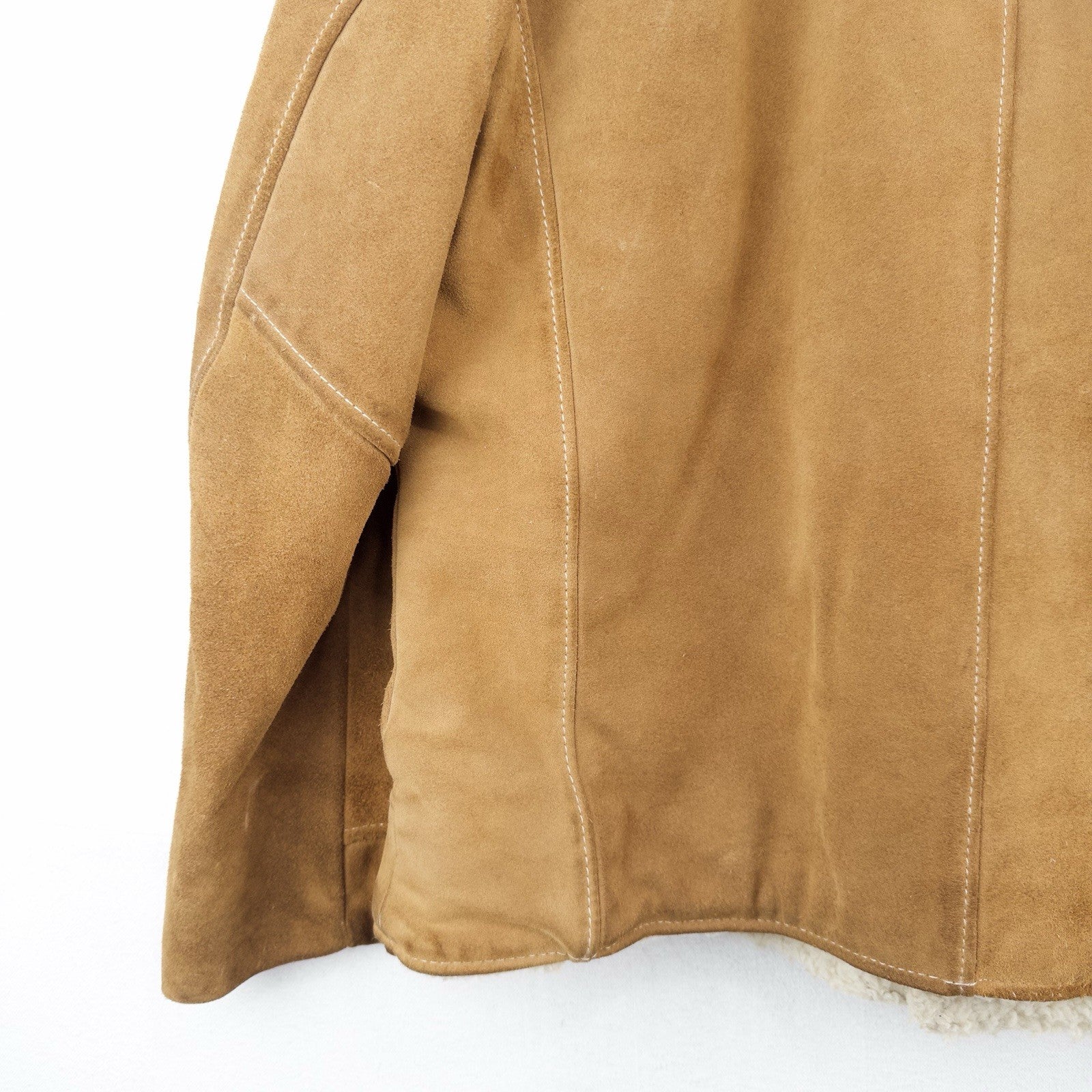 70’s Vtg Towncraft Shearling Suede Jacket Men’s Western Ranch Sheepskin 46R USA