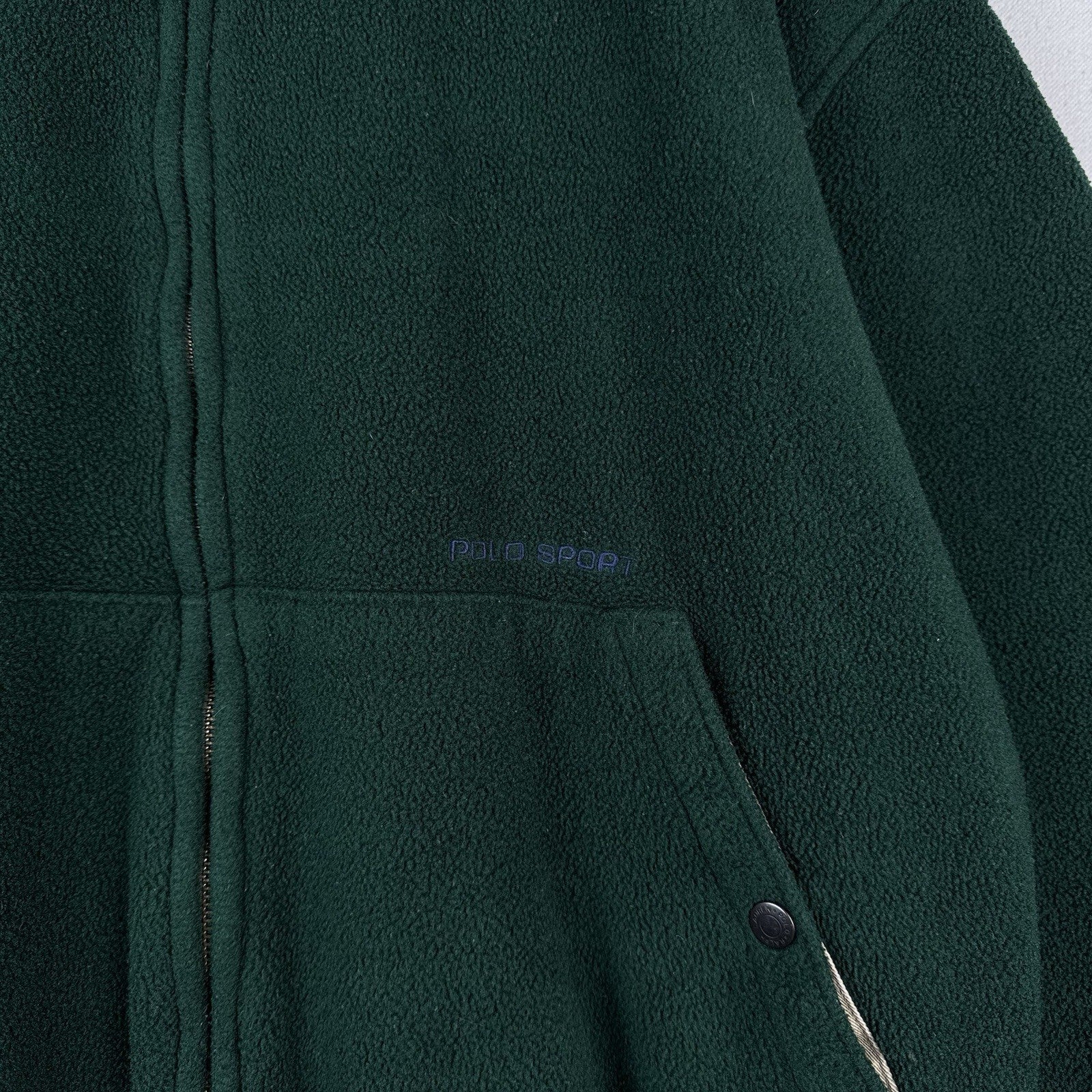 90’s Vintage Ralph Lauren Polo Sport Men’s M Green Fleece Harrington Jacket USA