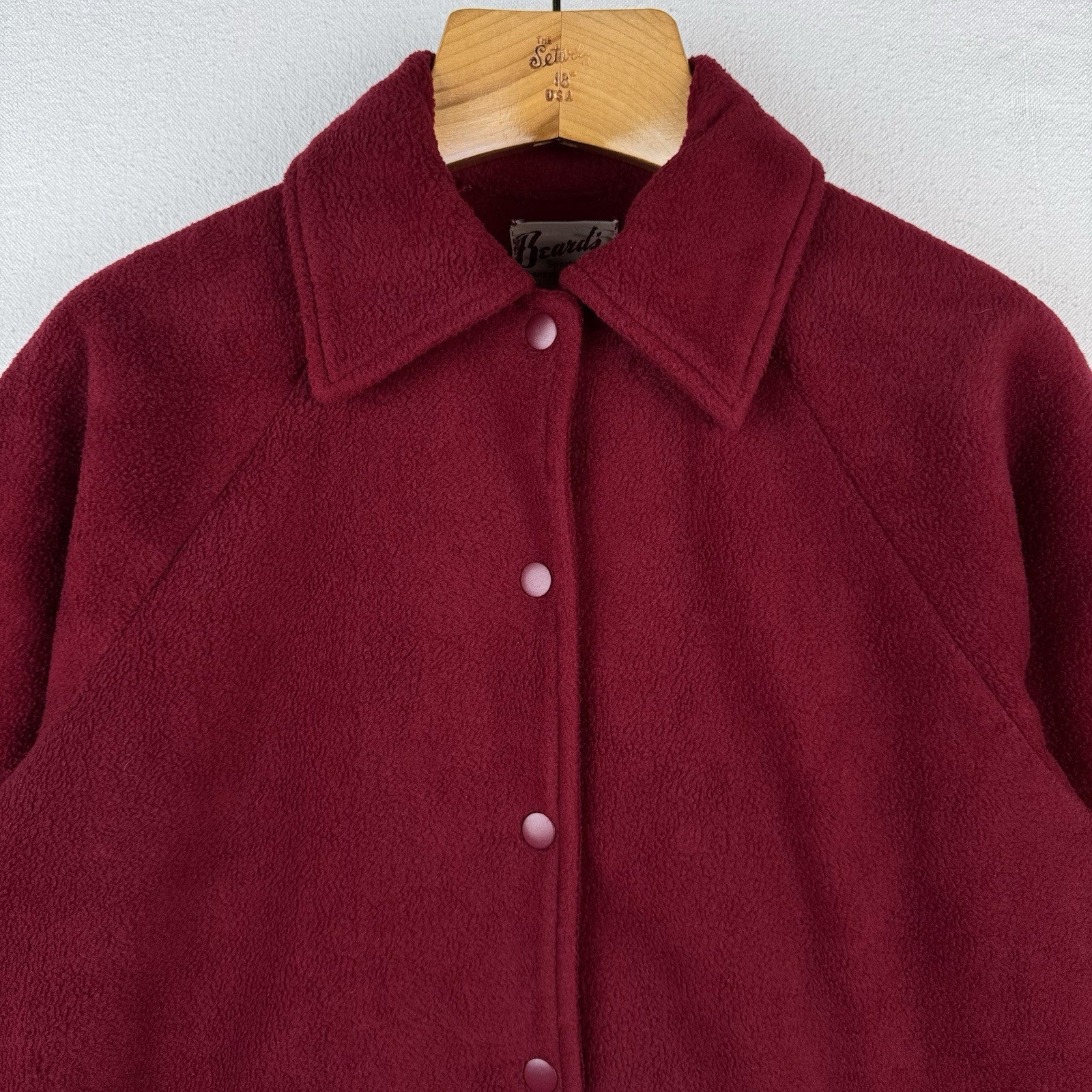 60’s Vtg Varsity Letterman Patches On Modern Red Fleece Jacket Fits Men S *Read